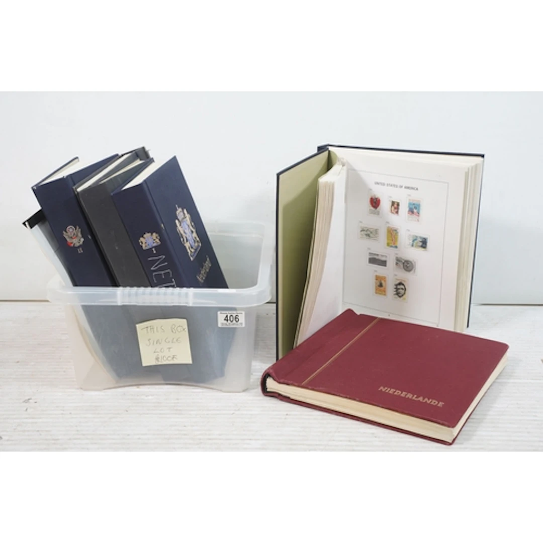 Collection of stamp albums, to comprise Dutch, Helvetia and ...