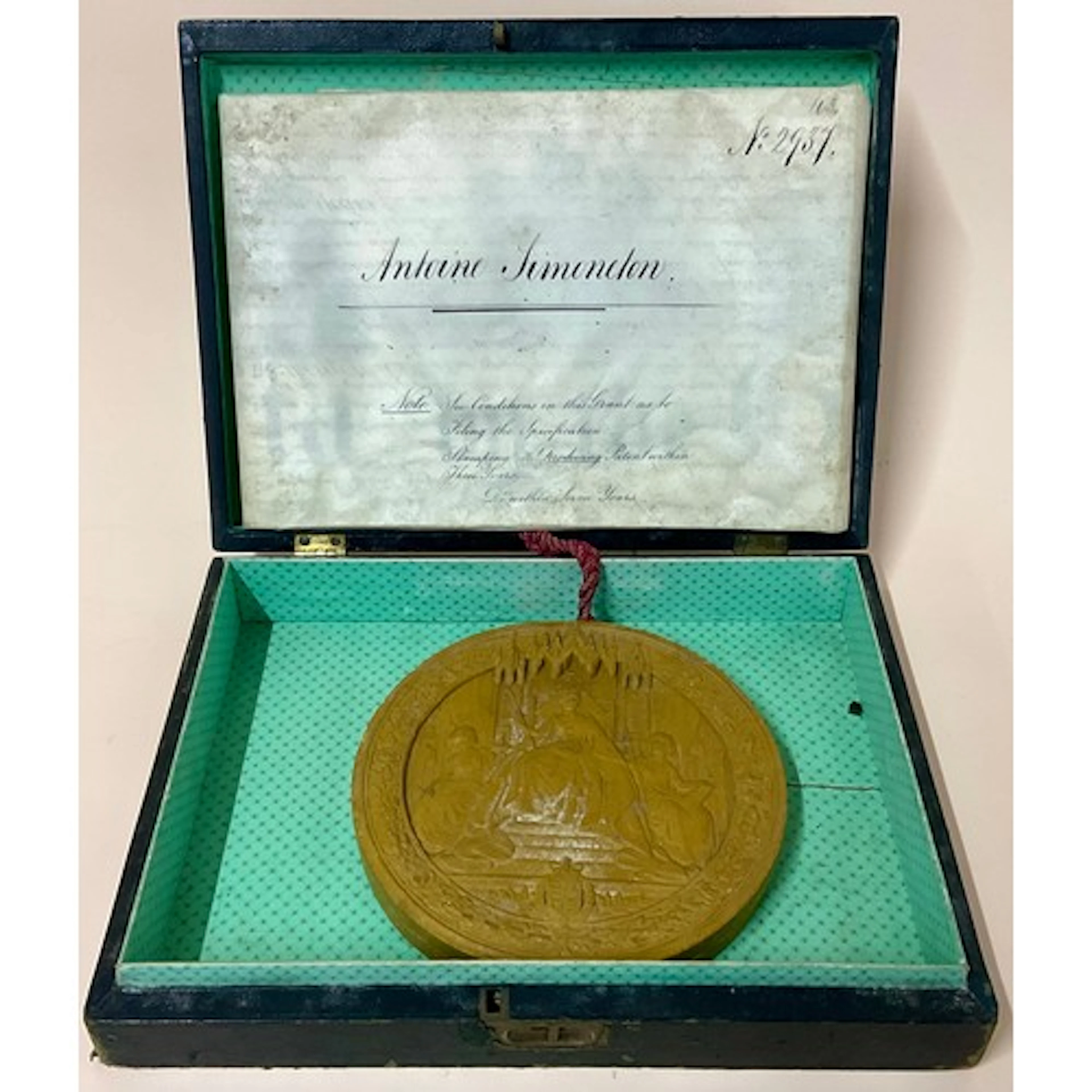 Manuscripts - Textiles - a 19th century letters patent grant...