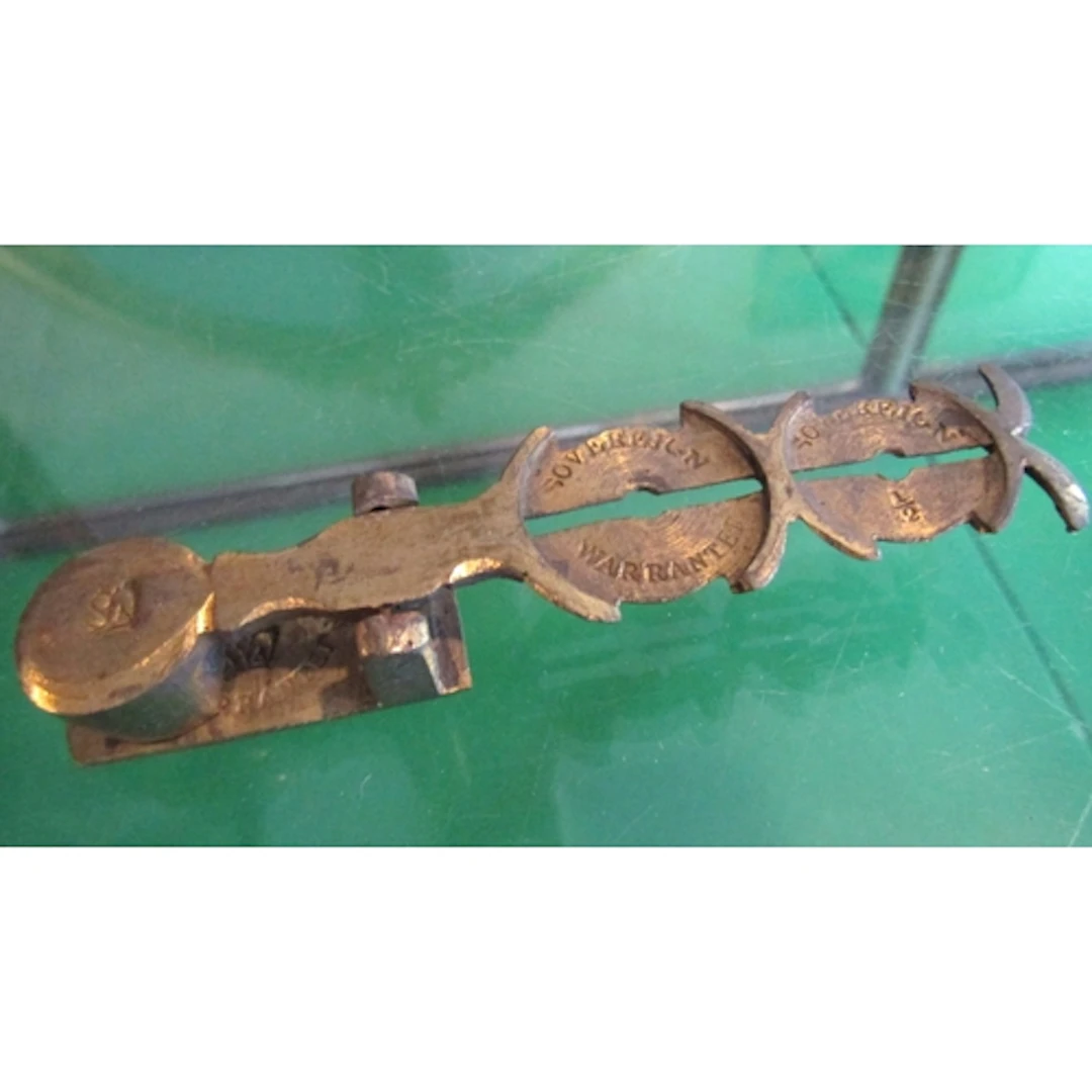 Antique Cast Brass Counter Top Sovereign Scales