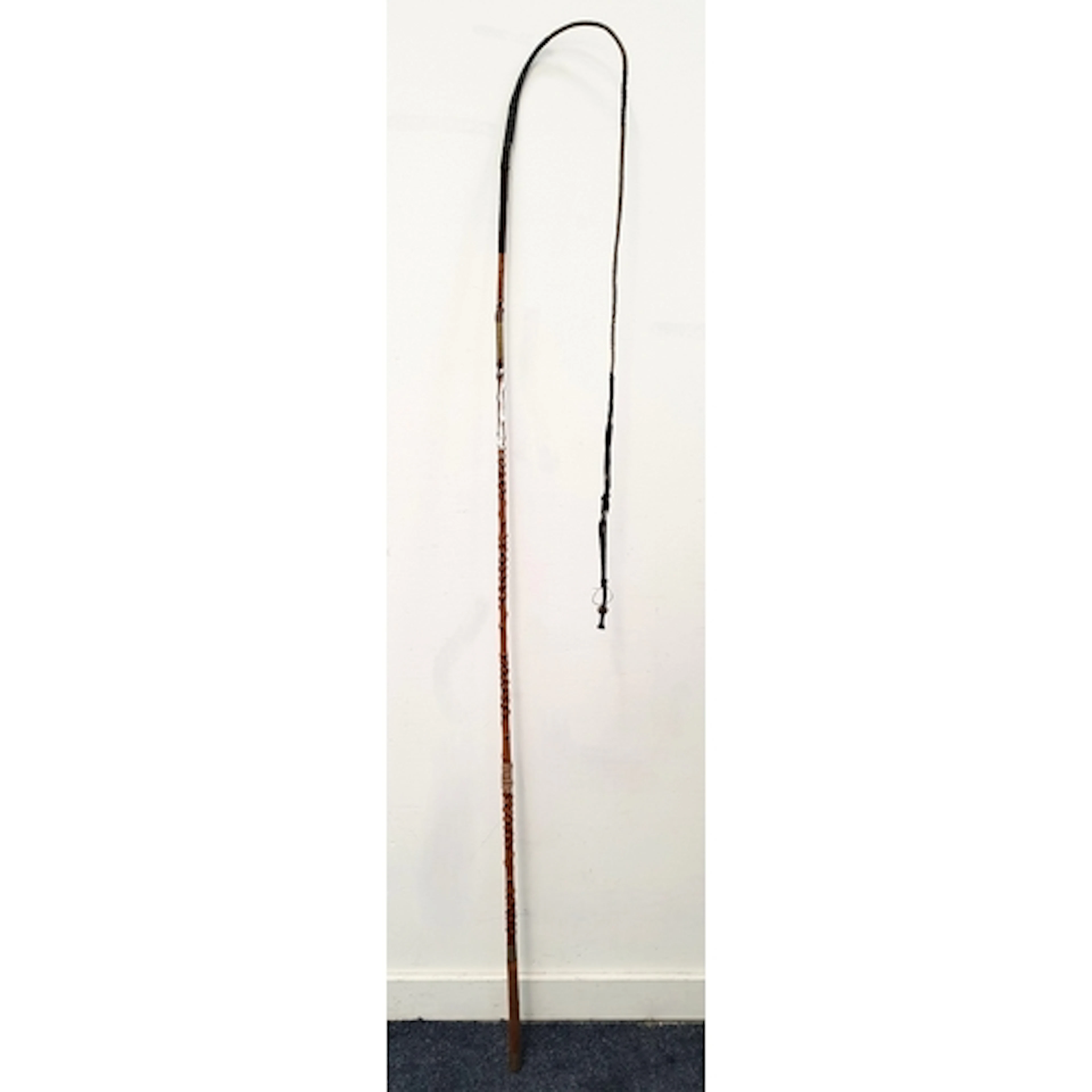 VINTAGE CARRIAGE WHIP likely of blackthorn, with a brass co...