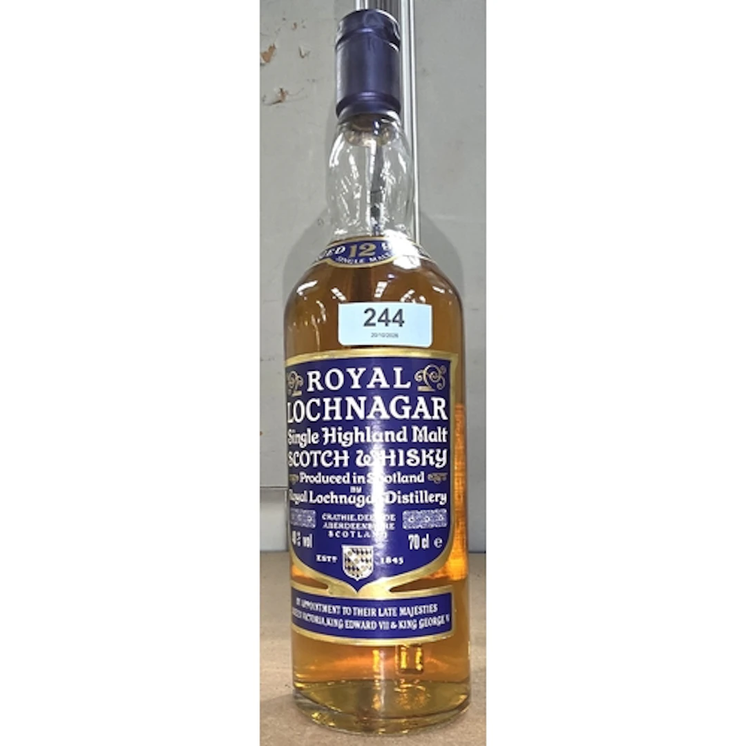 A 70cl bottle of Royal Lochnagar single highland malt whisky...