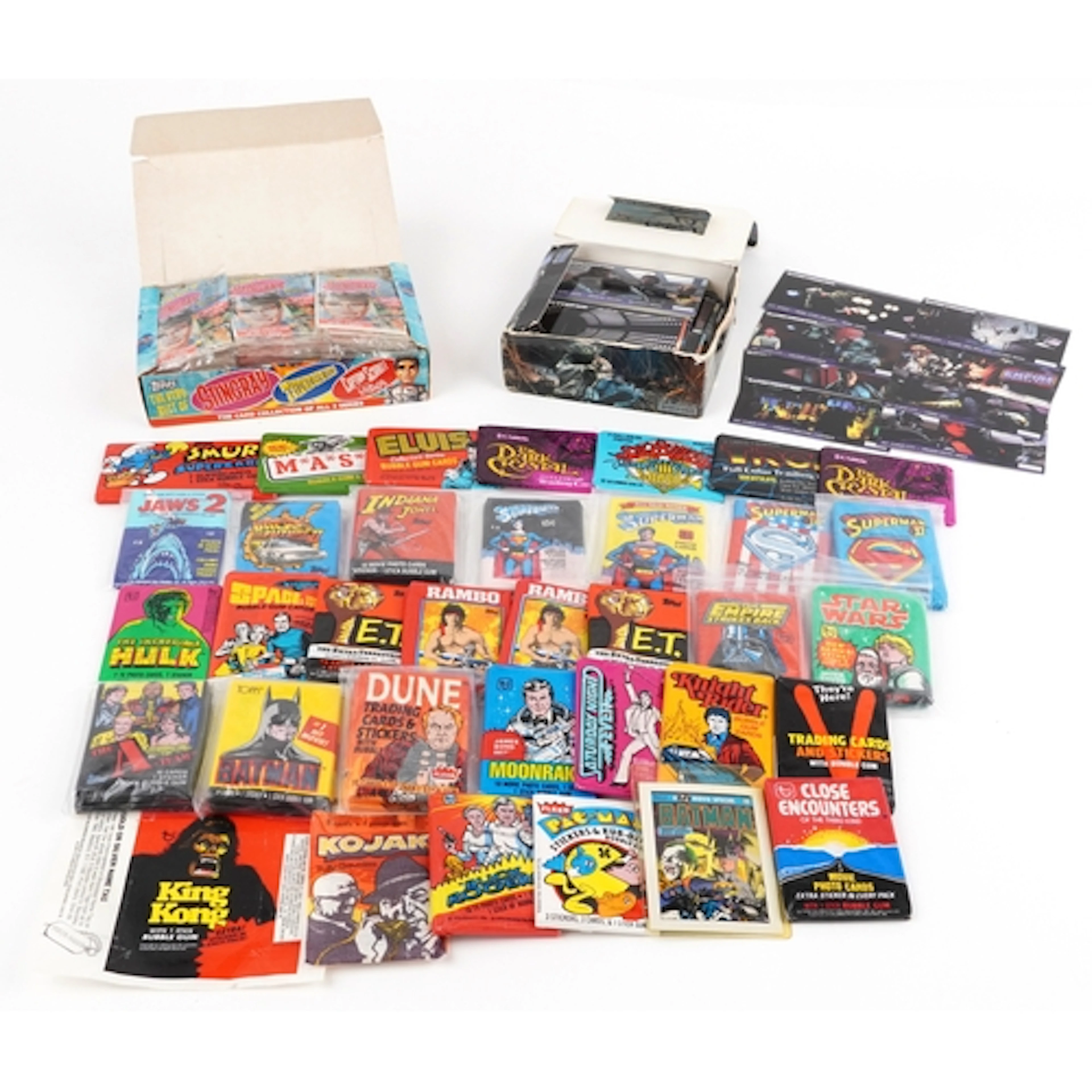 A collection of 1970s bubble gum cards including Buck Rogers...