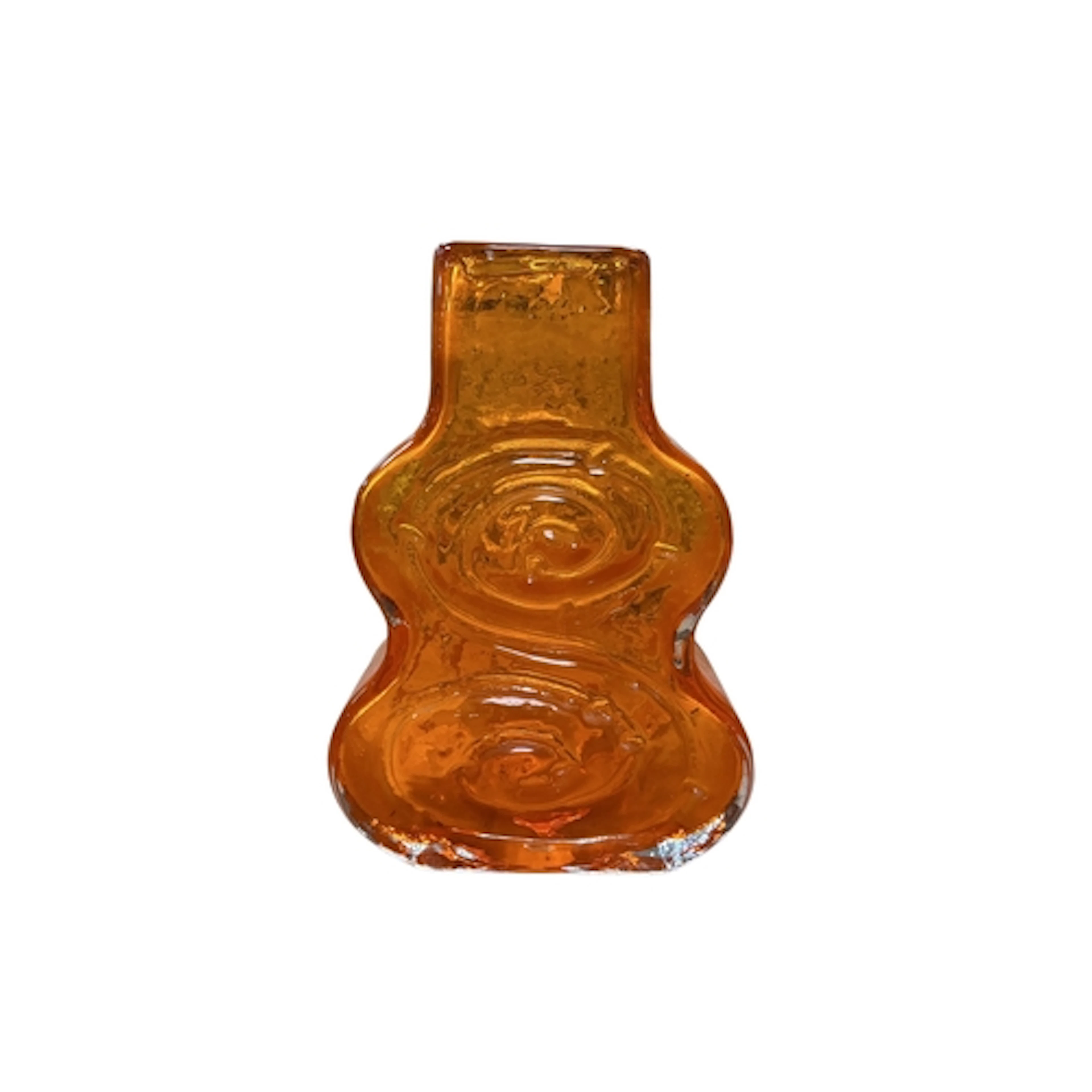 A Whitefriars orange glass Cello vase, 18cm high.