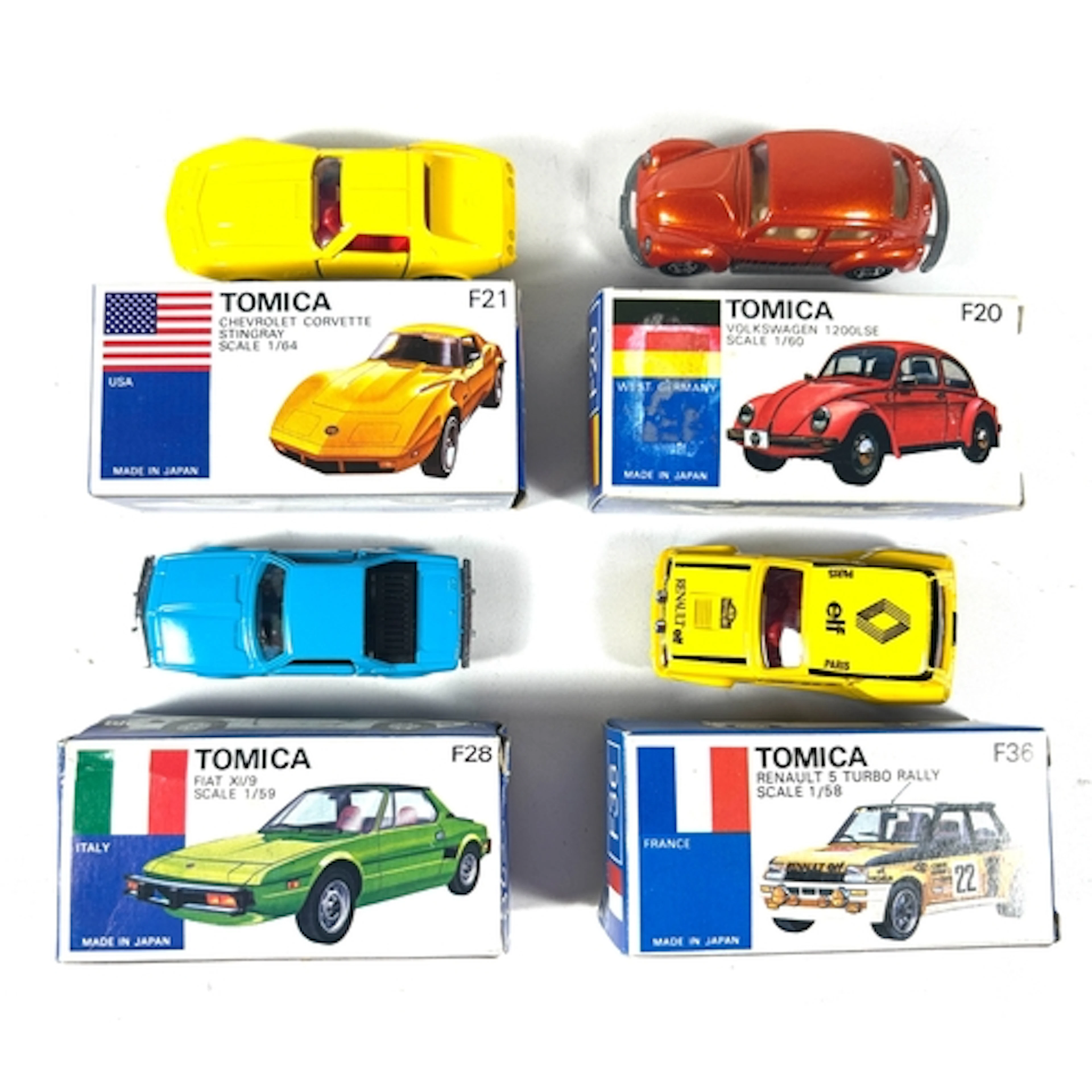 4 Tomica models inc ' Chevrolet Corvette Stingray NO F21 Vol...