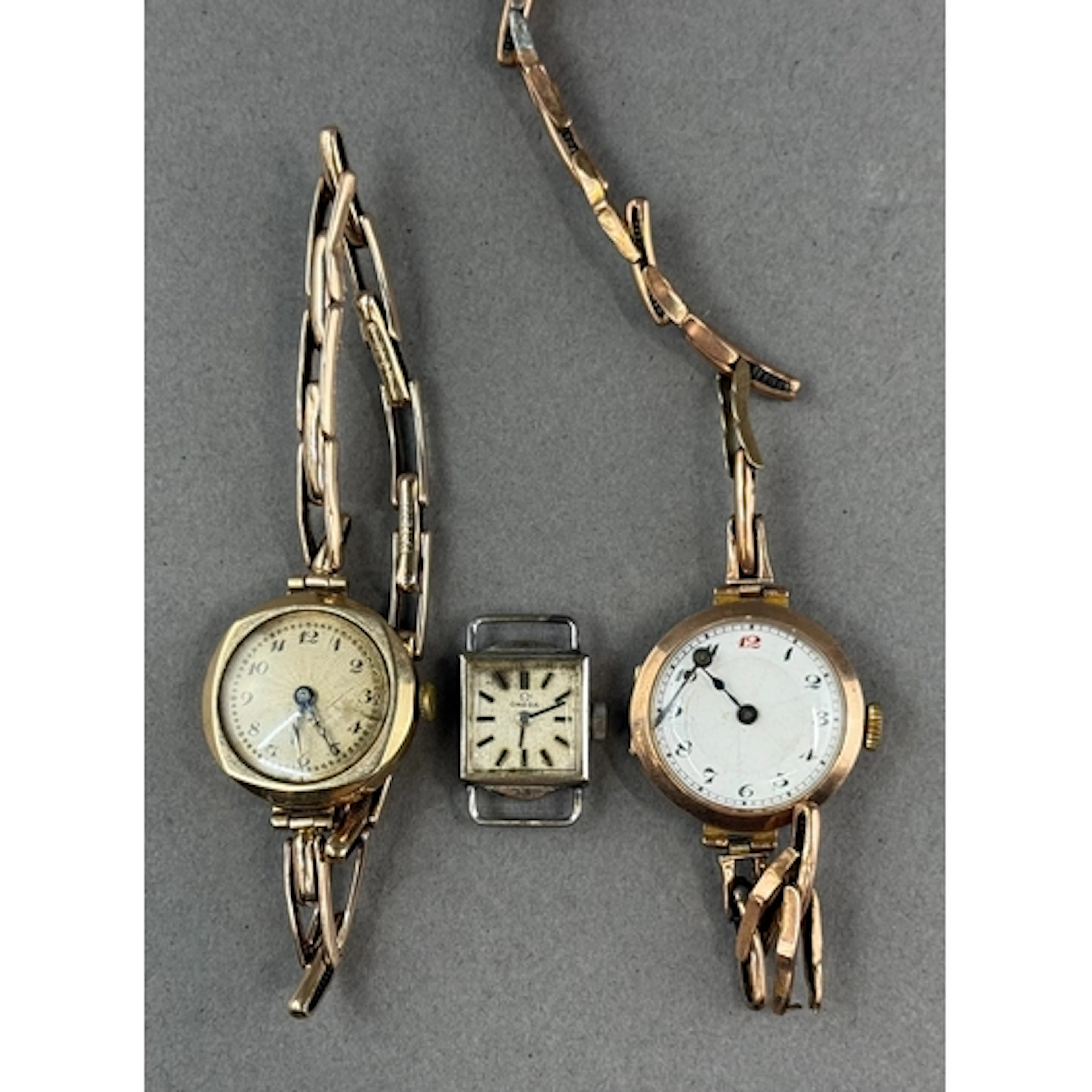 Watches: a ladies white gold cased Omega wristwatch head, to...