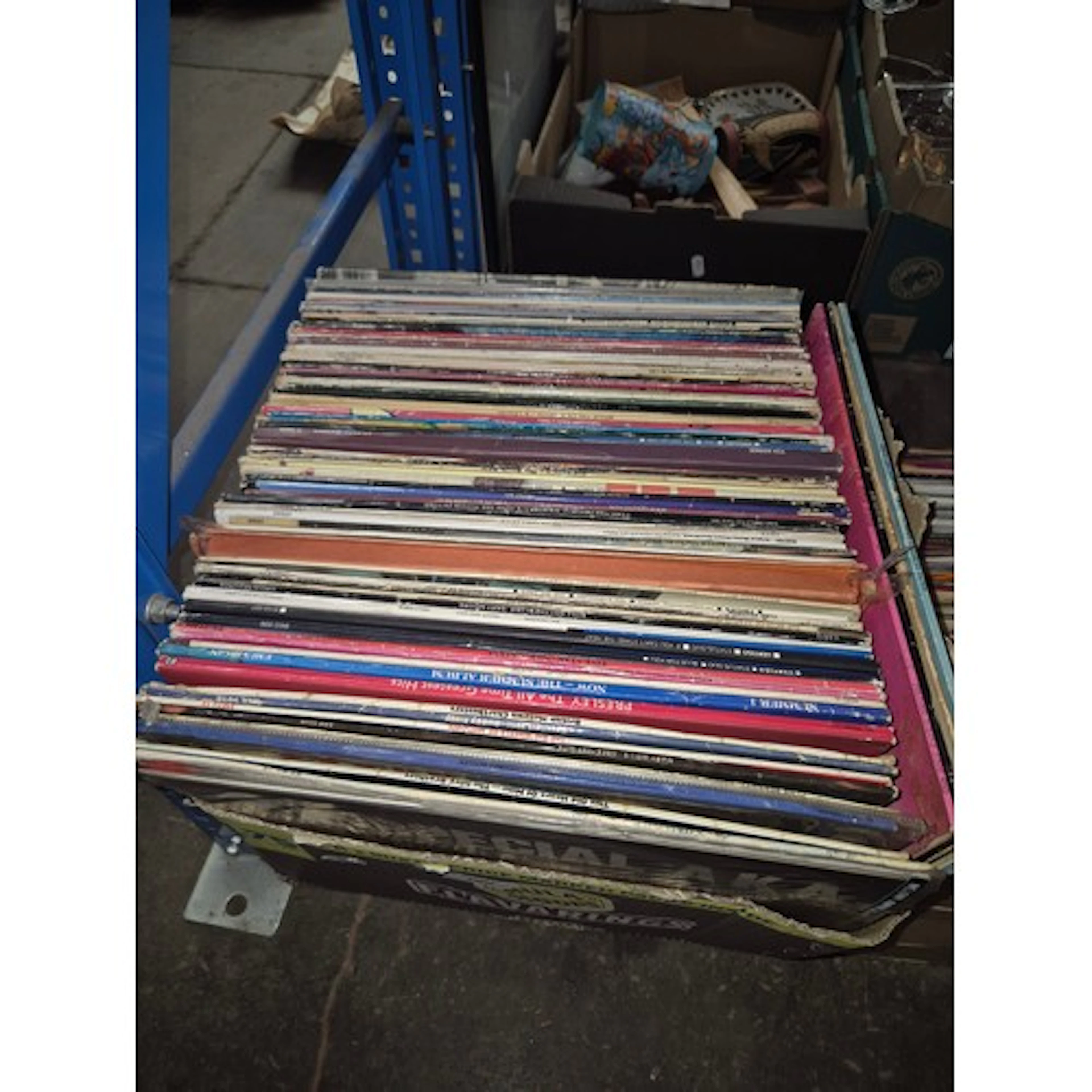 A box of assorted pop & rock, 60s,70s,80s lps to include Bob...
