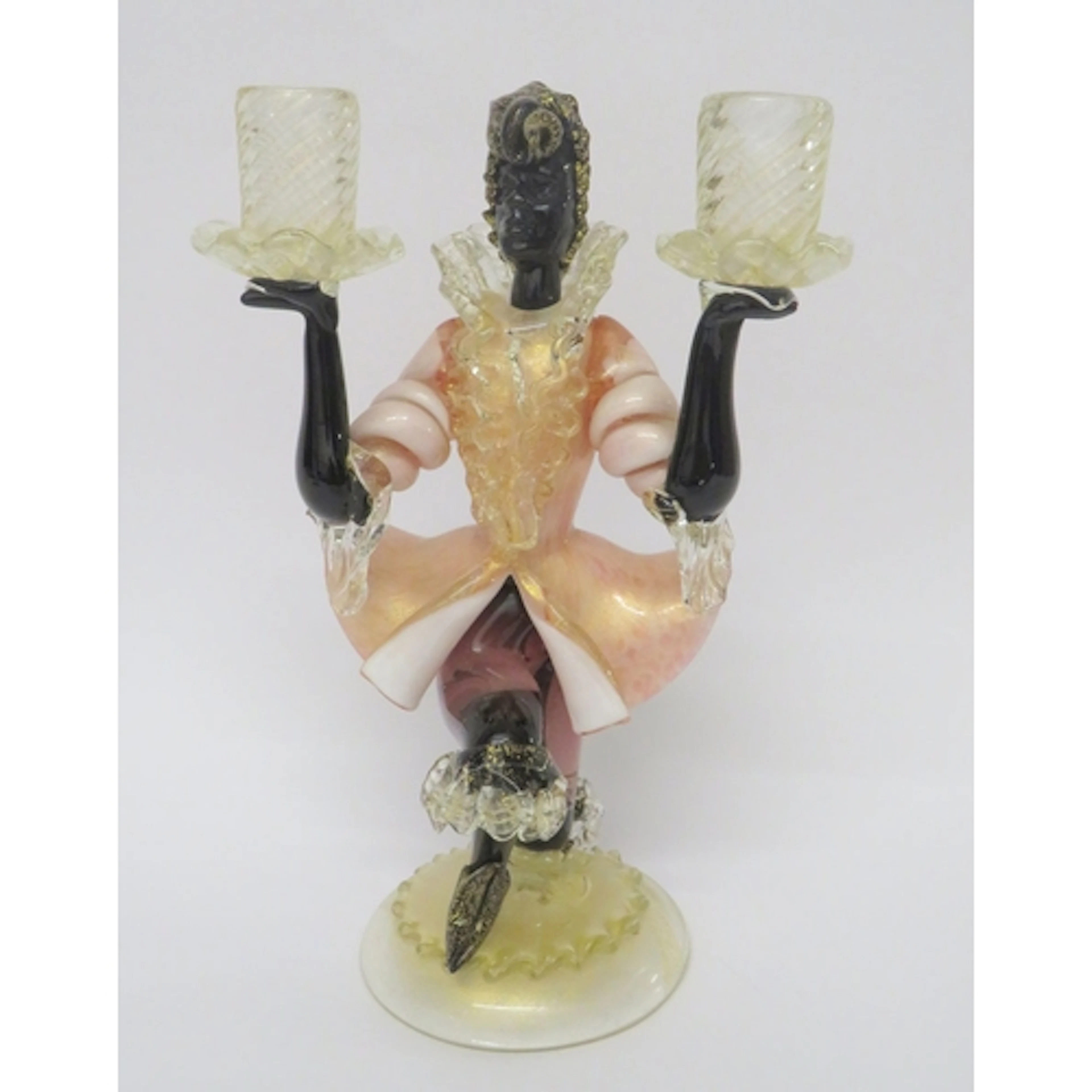 Unmarked Venetian/Murano Barovier Style Blackamore Glass Can...