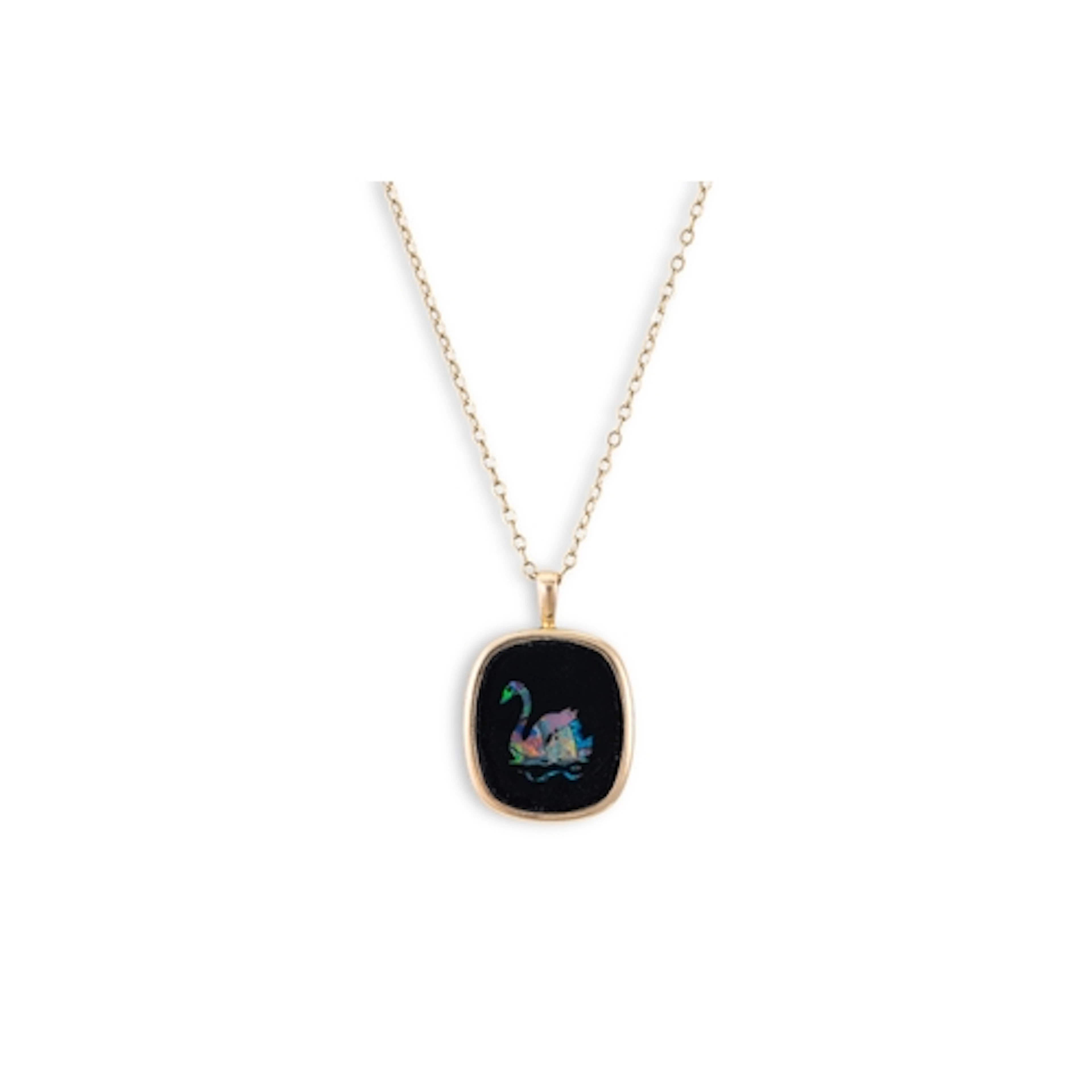A VINTAGE OPALESCENT PENDANT, depicting a swan
