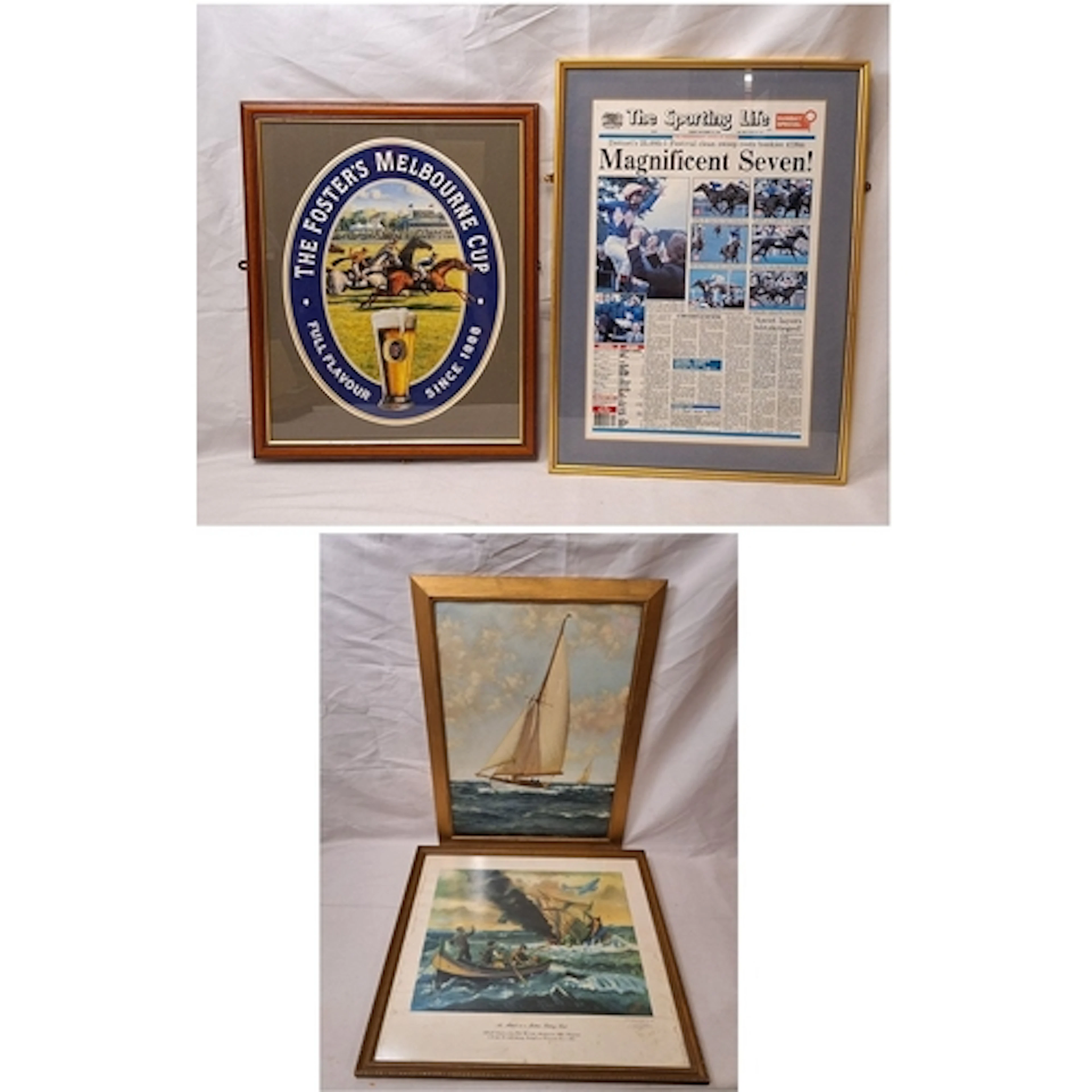 F/g Print Sailing Boat, F/g print sinking fishing boat, F/g ...