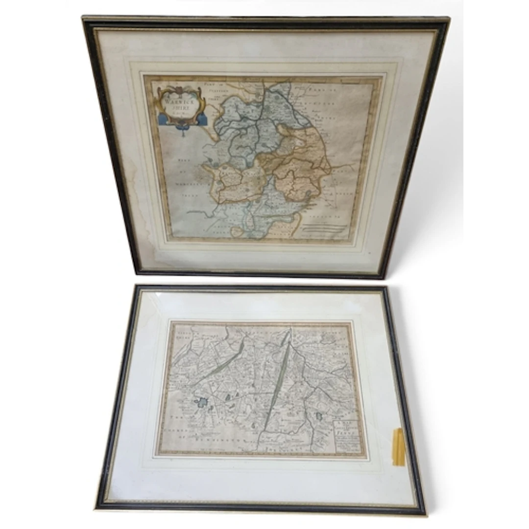 Two 19th Century Hand coloured Engravings Warwickshire and a...