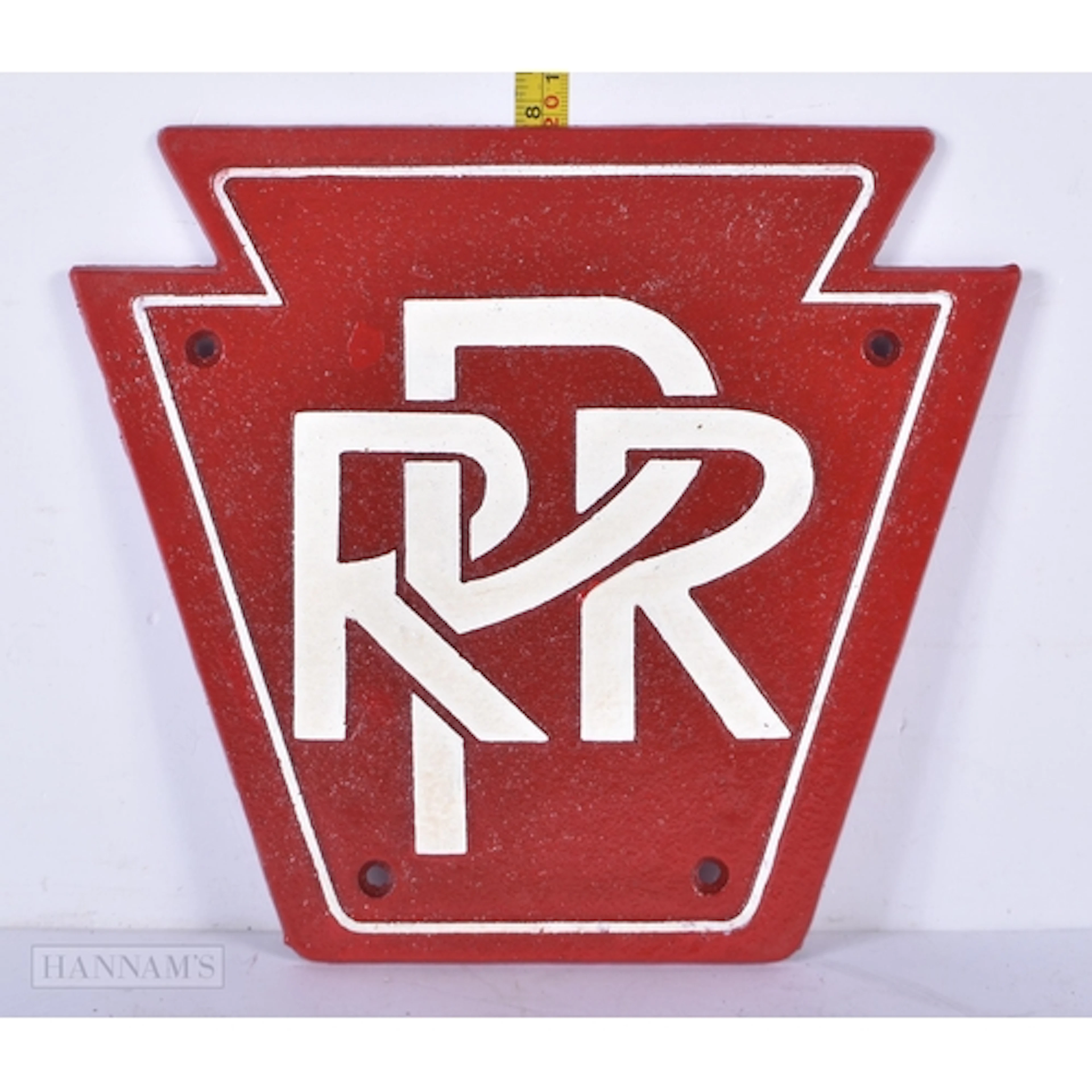 A cast iron RPR railway sign 22cm