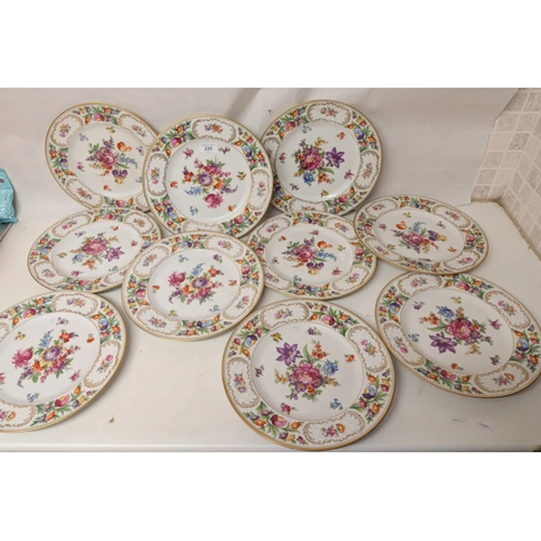 A set of ten relief moulded Royal Dresdner Art Bavarian deco...