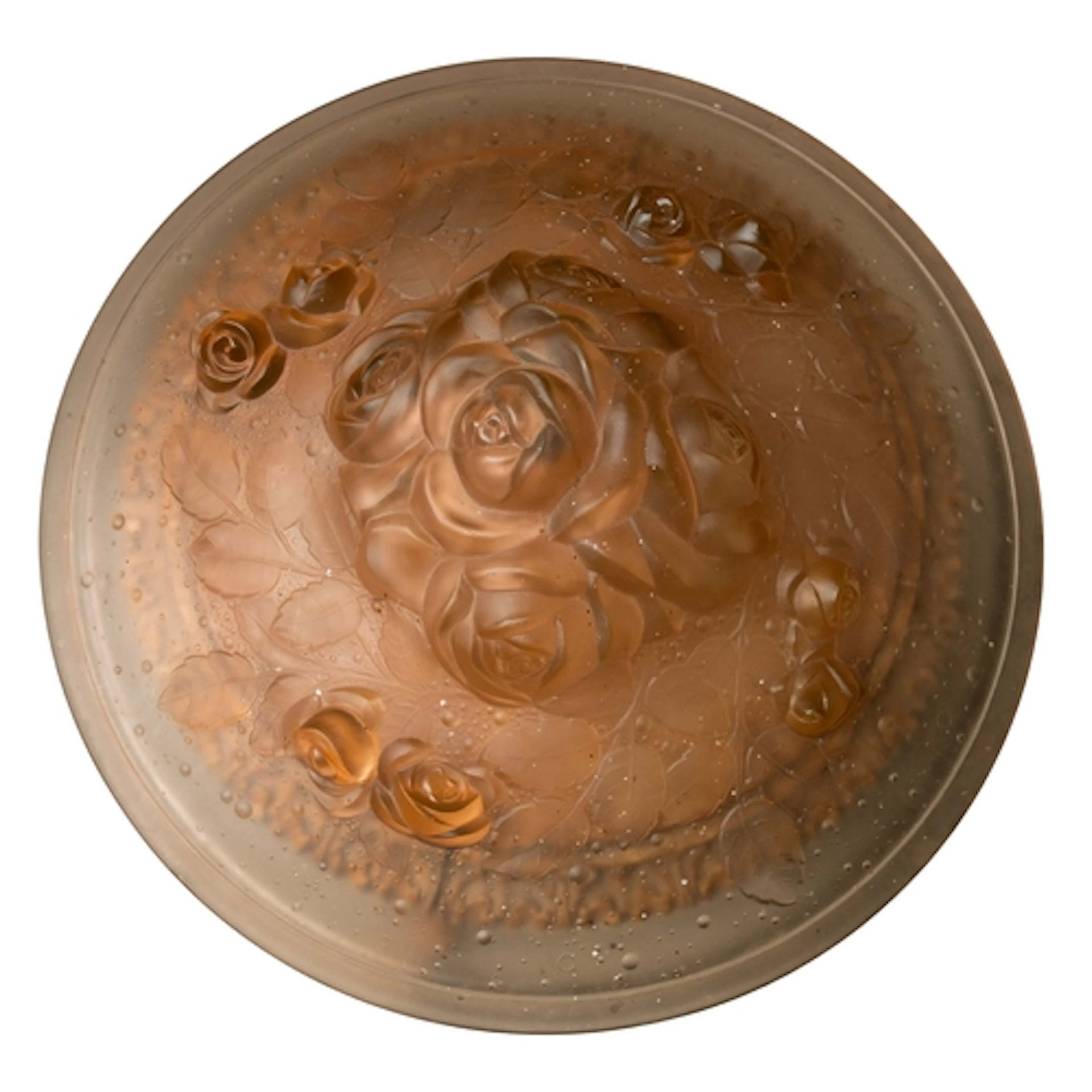 Muller Frères, a French moulded peach glass plafonnier, earl...