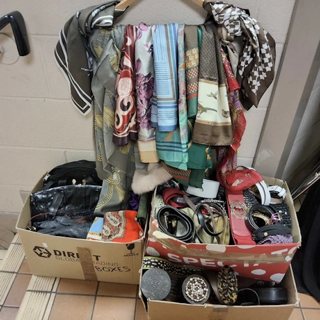 THREE BOXES OF VINTAGE ACCESSORIES AND HANDBAGS, to include ...