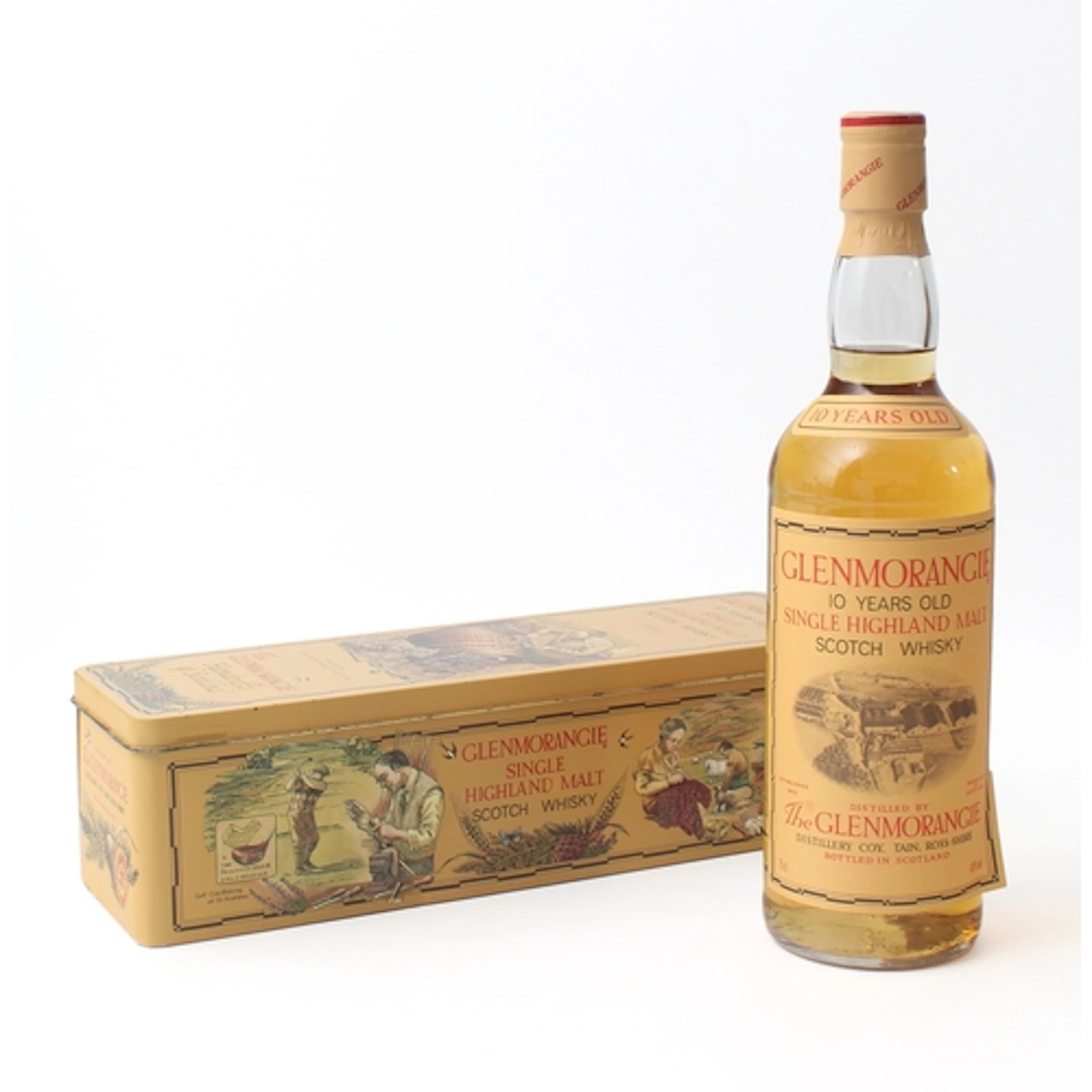 A bottle of Glenmorangie 10-year-old single highland malt Sc...