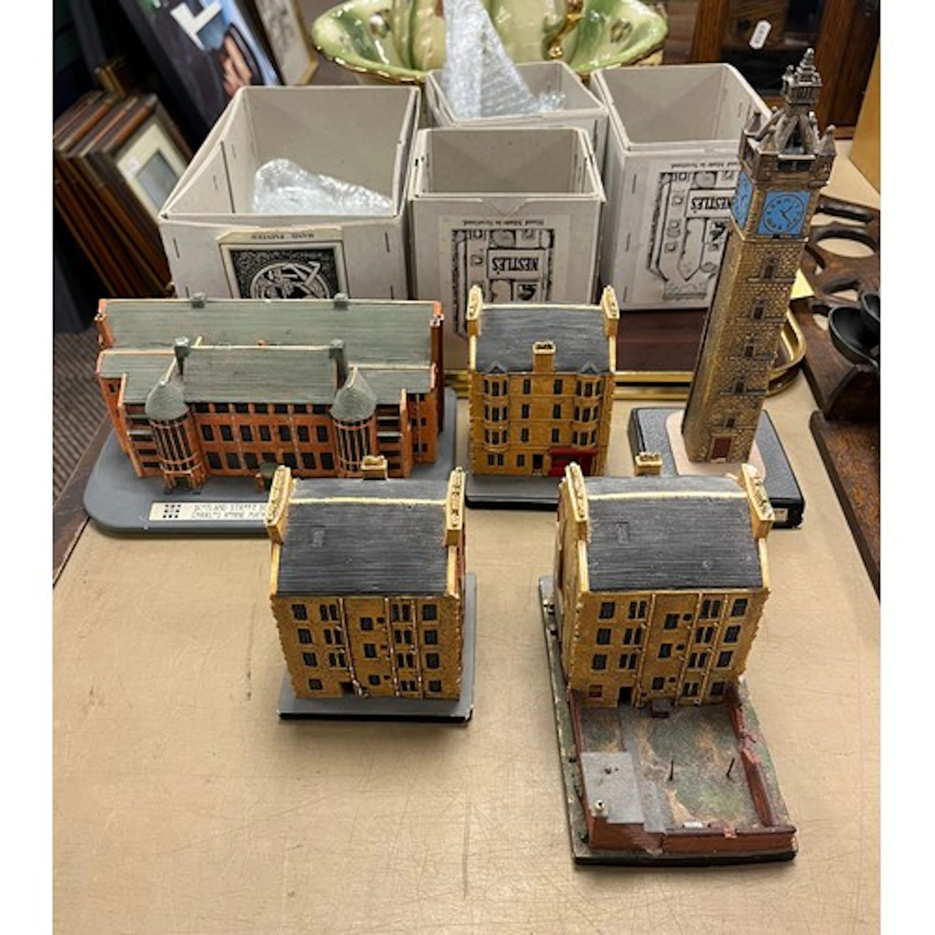 Four Broch handpainted models of Scotland Street Art School,...