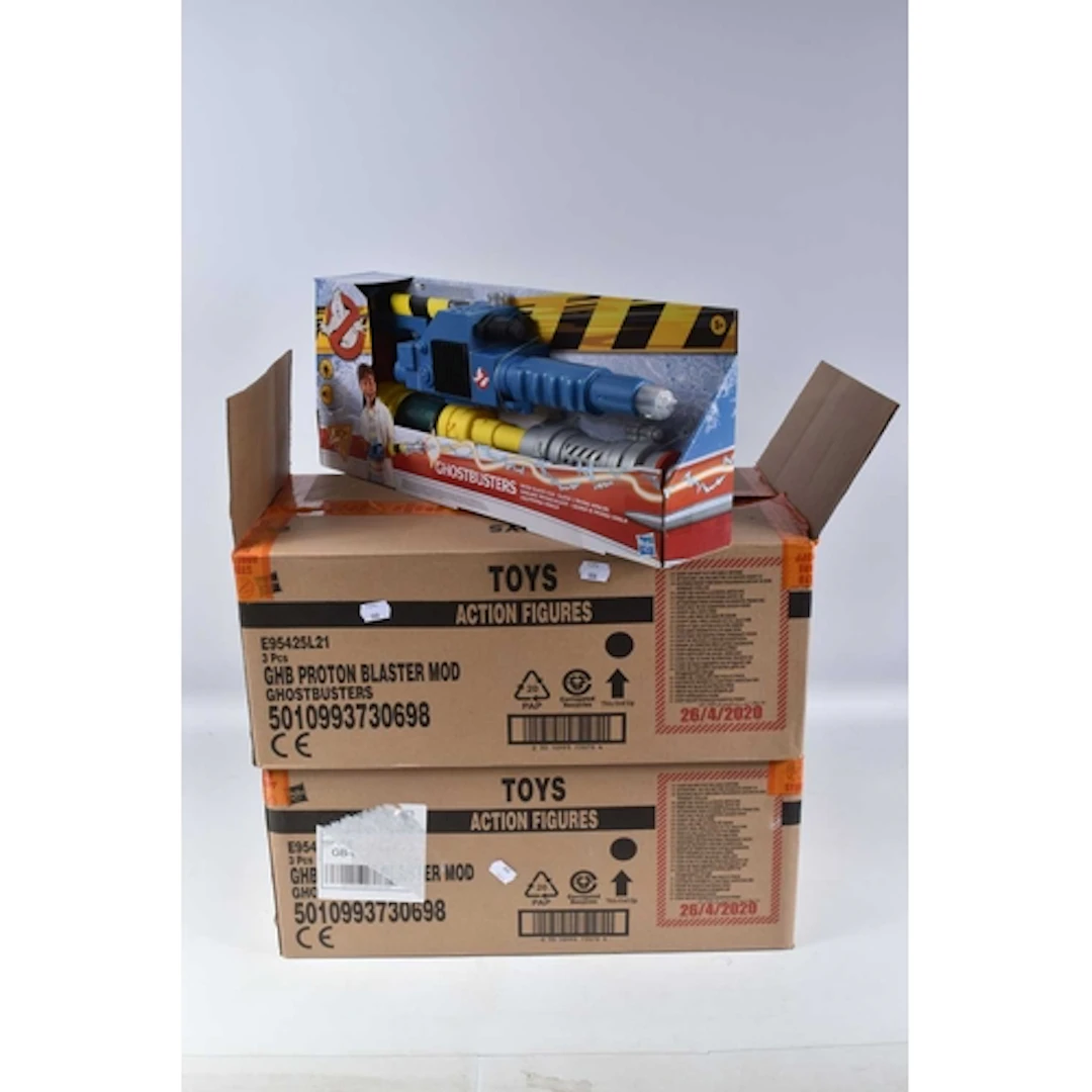 SIX BOXED HASBRO GHOSTBUSTERS PROTON BLASTERS, all appear in...