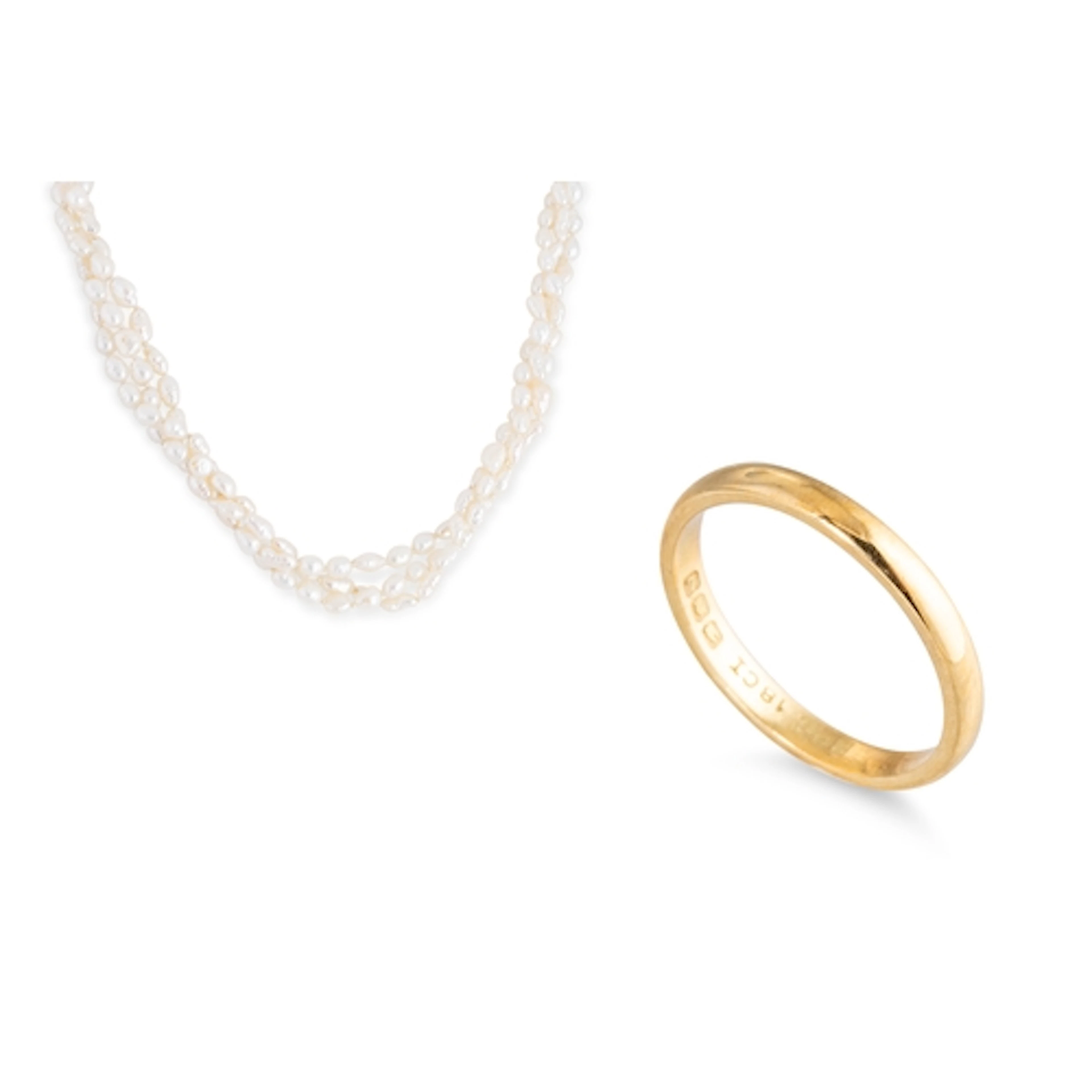 AN 18CT YELLOW GOLD BAND RING, Dublin hallmark 1997, 2.2 g.,...