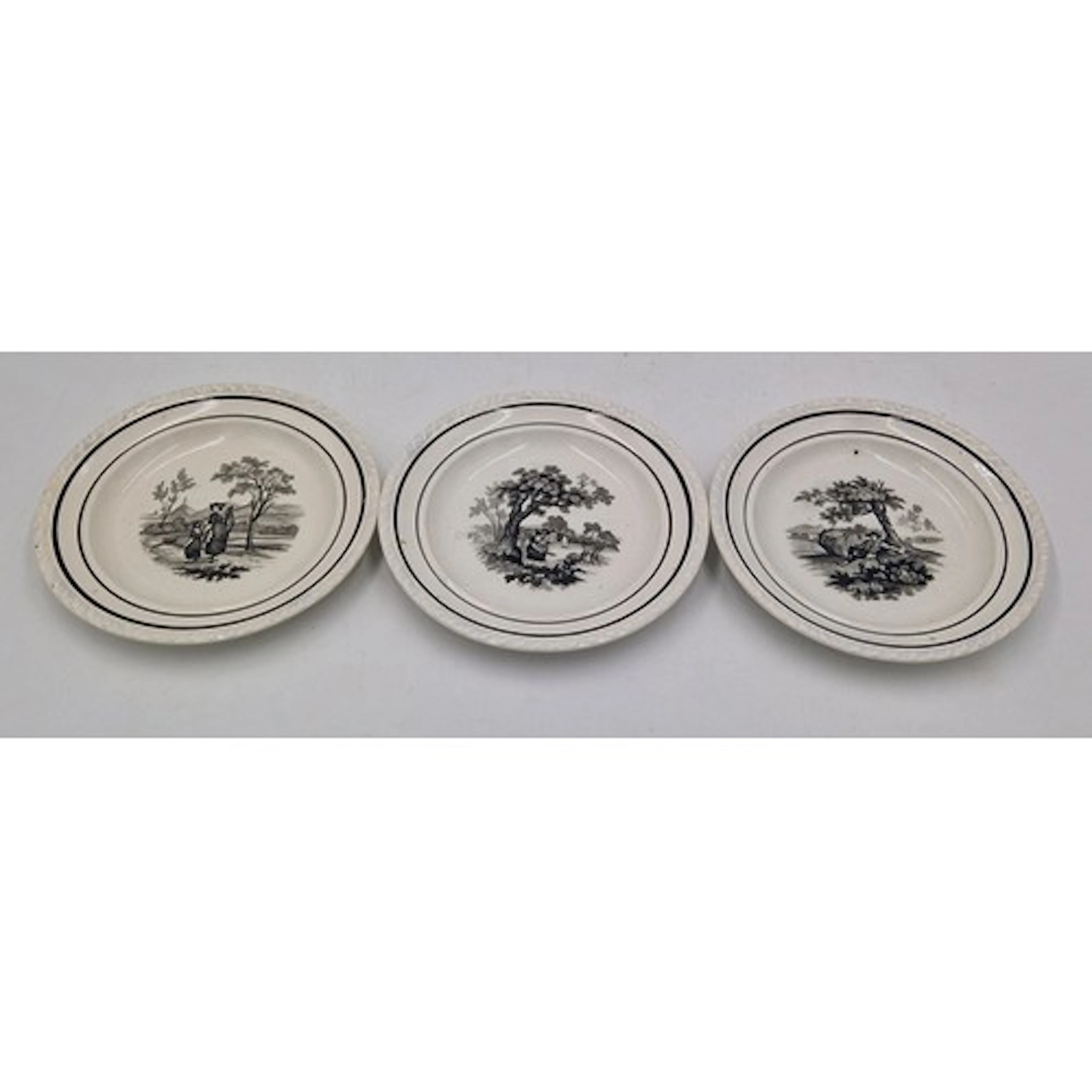 Three early 19th century black and white transfer printed Sw...