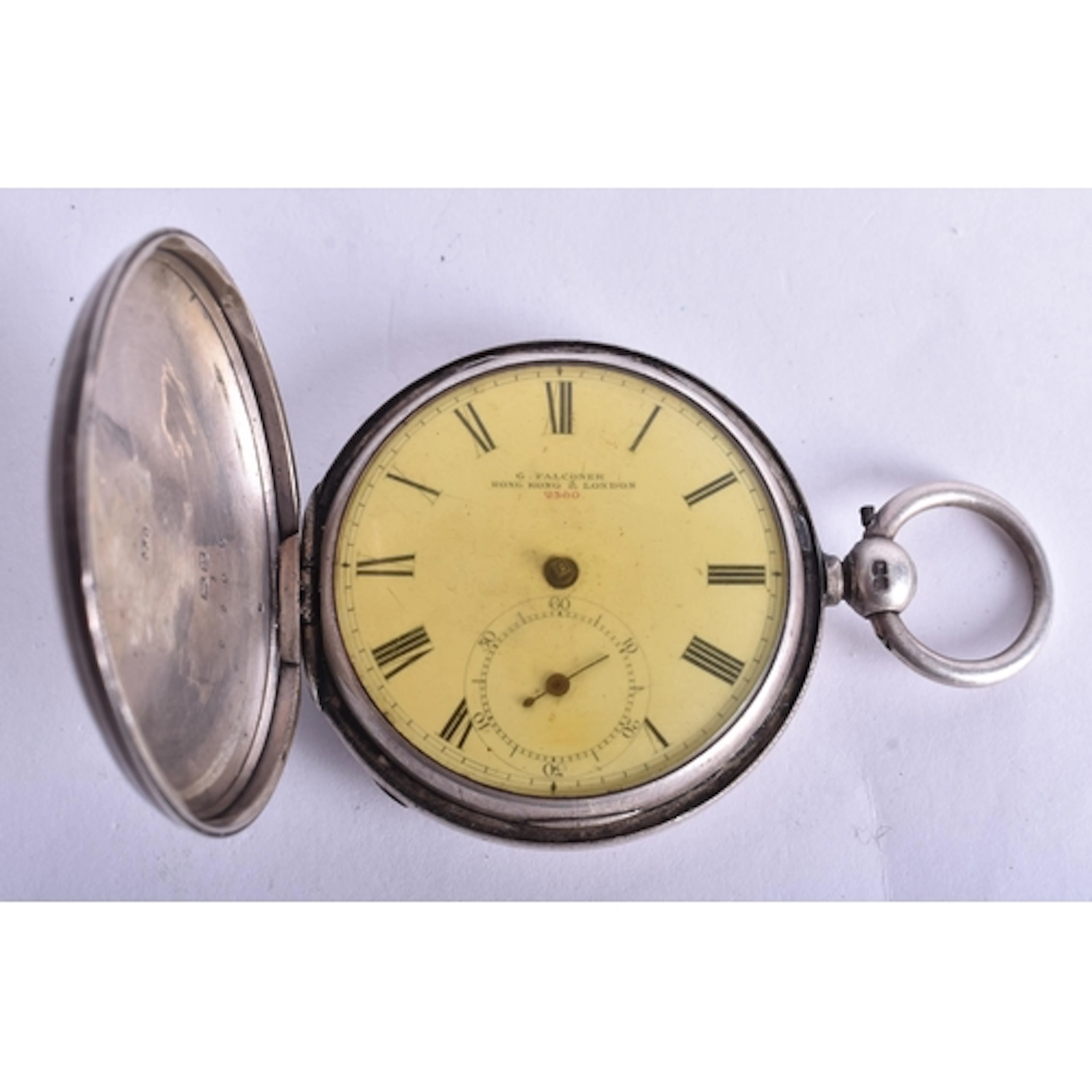Silver Cased Hunter Pocket Watch by G Falconer of Hong Kong ...