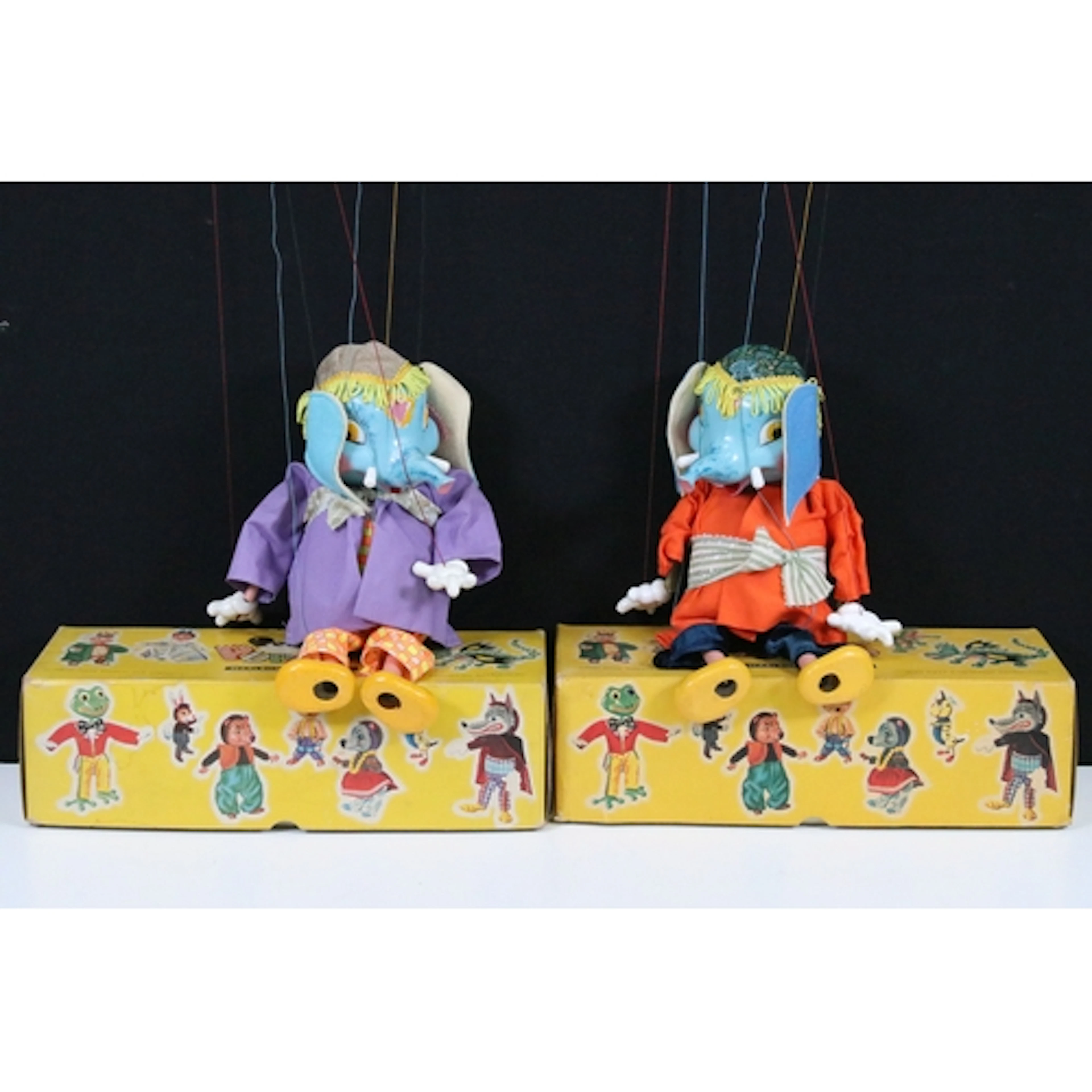 Pelham Puppets - Two boxed Pelham Puppets SL28 Elephant pupp...