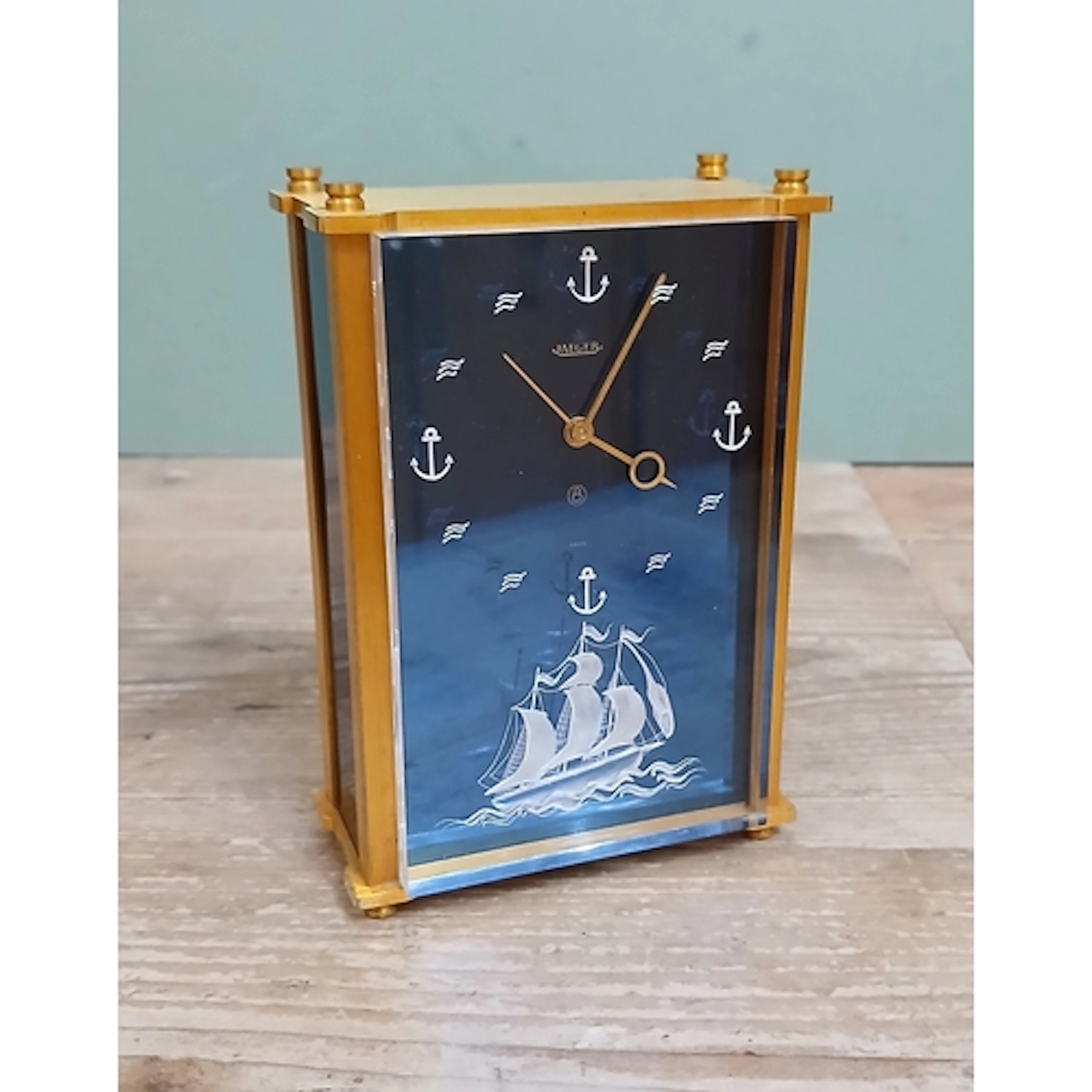 Jaeger Le-Coultre Marina 8 day musical alarm clock.
