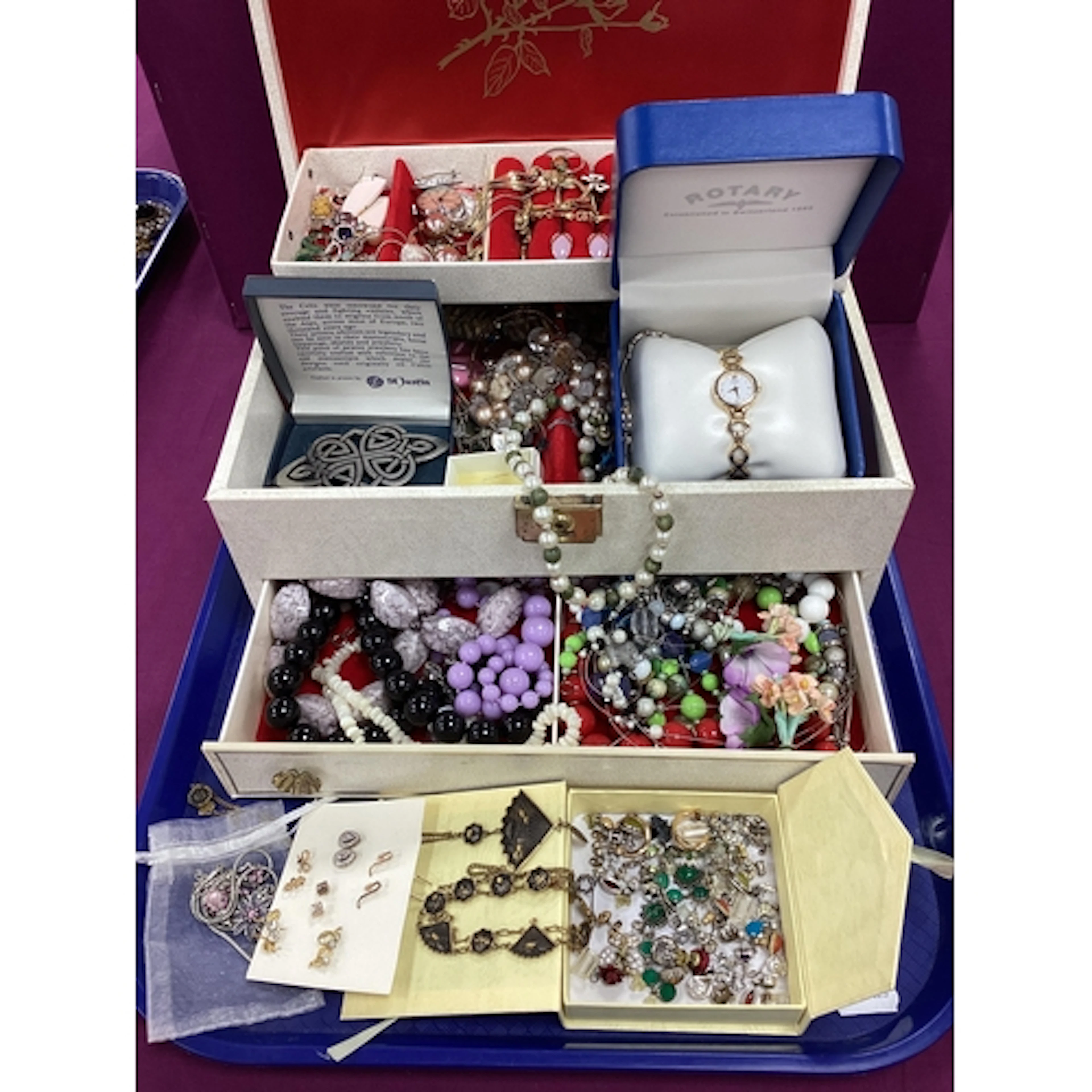 A Collection of Costume Jewellery and Watches, to include a ...
