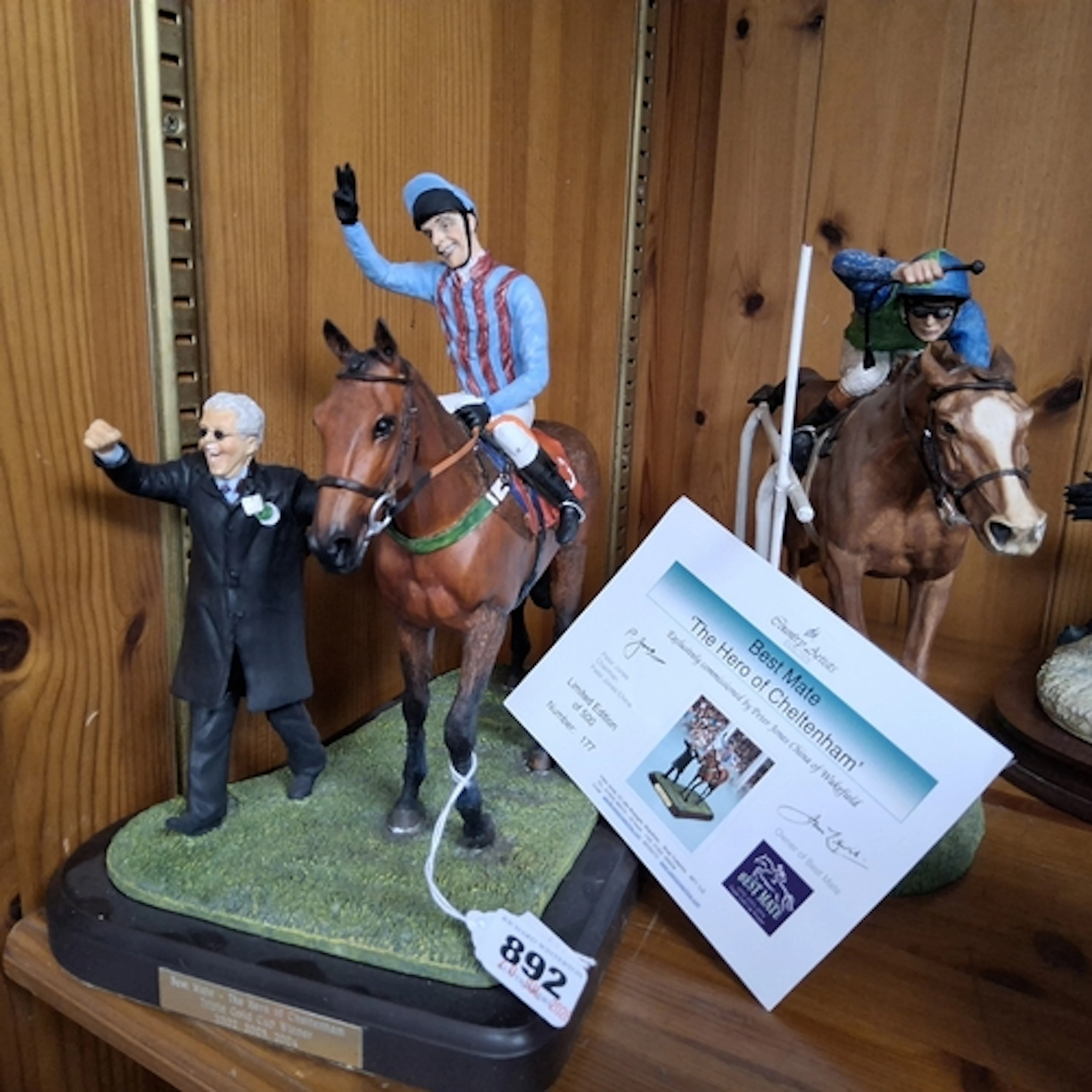 TWO COUNTRY ARTISTS HORSE AND JOCKEY SCULPTURES comprising a...
