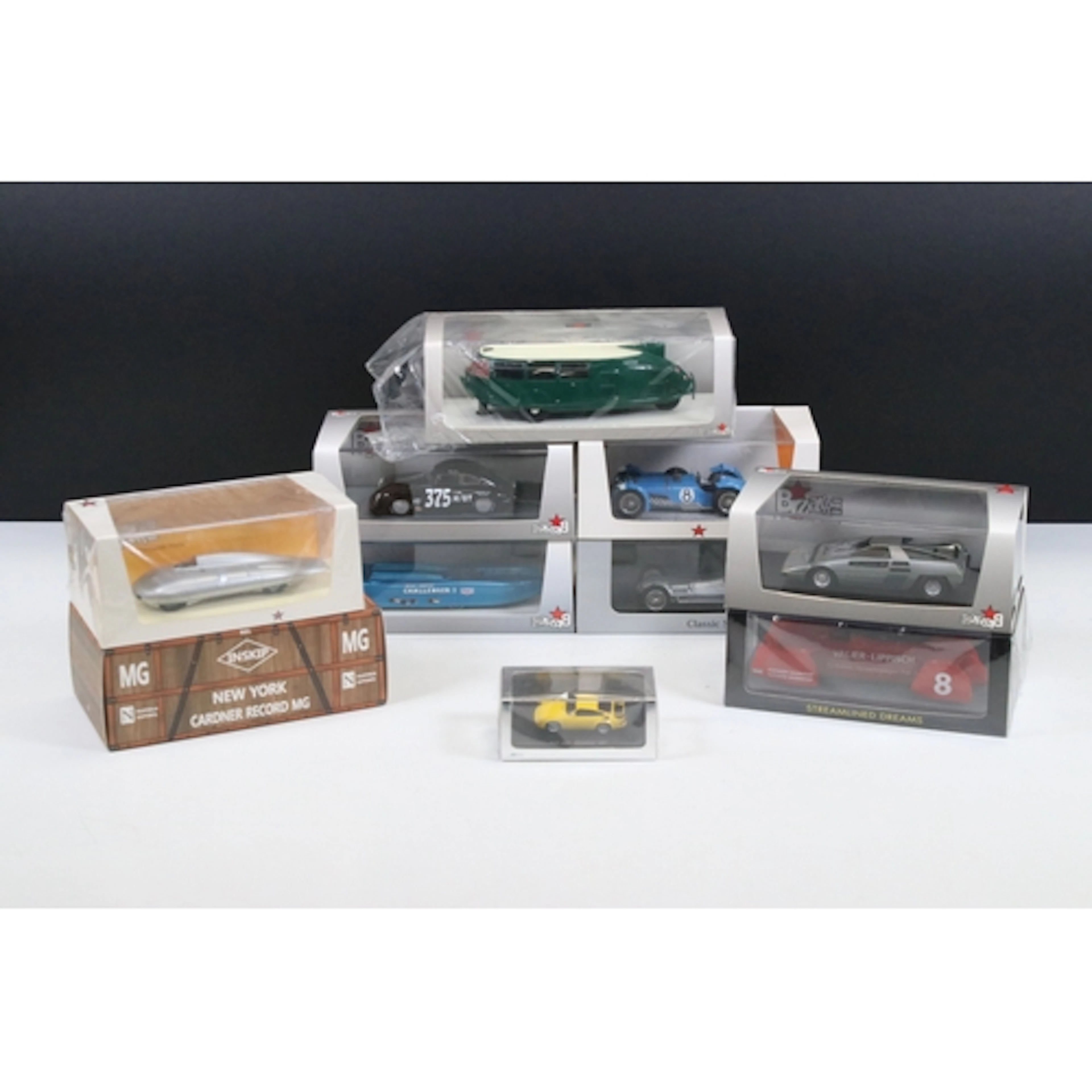 Ten boxed / cased Spark Bizarre / Minimax diecast models to ...