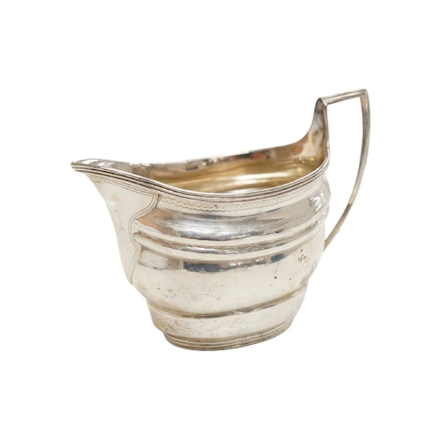 A George III silver cream jug, maker's mark rubbed, London ,...