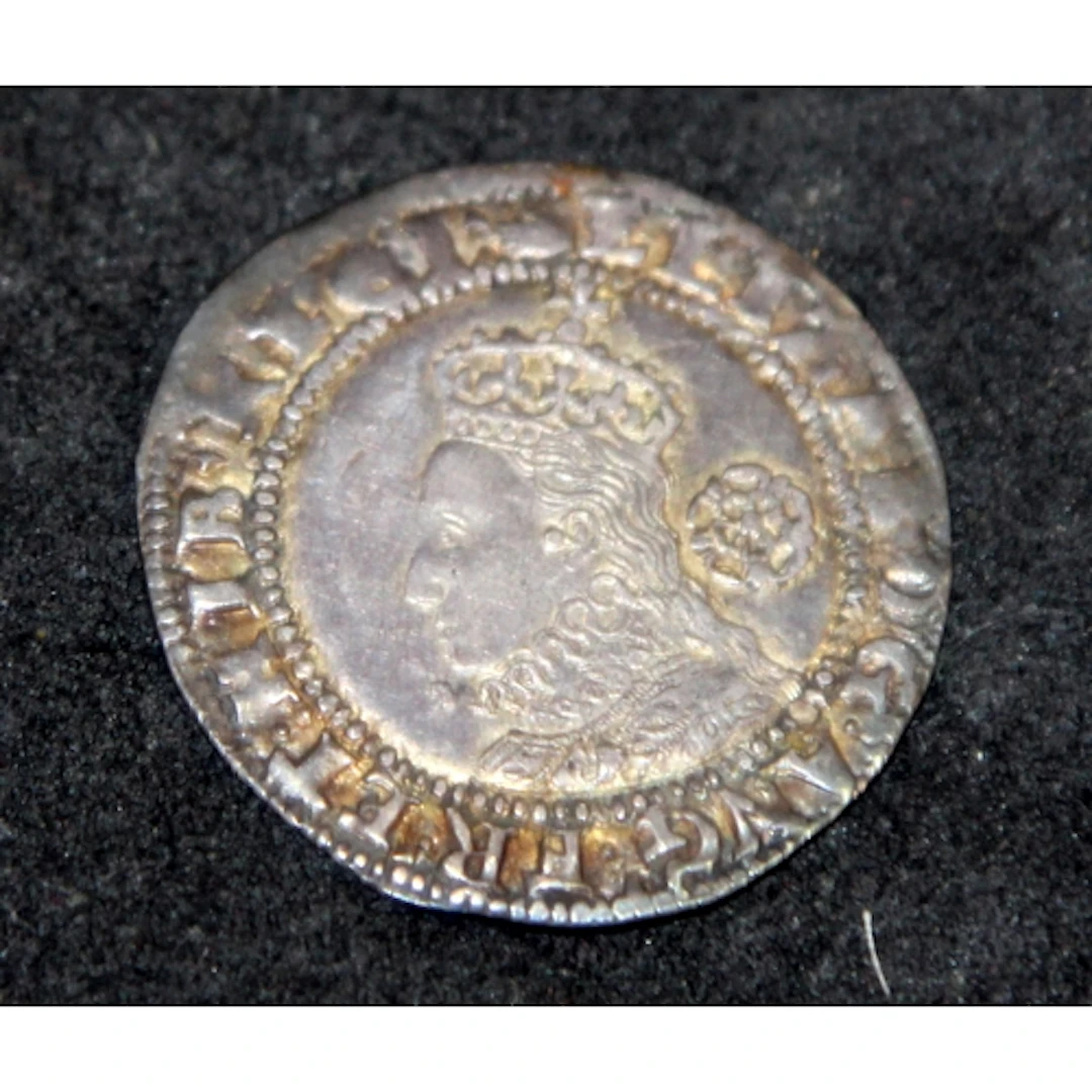 Elizabeth I (1558-1603) hammered sixpence. Hand mint mark fo...
