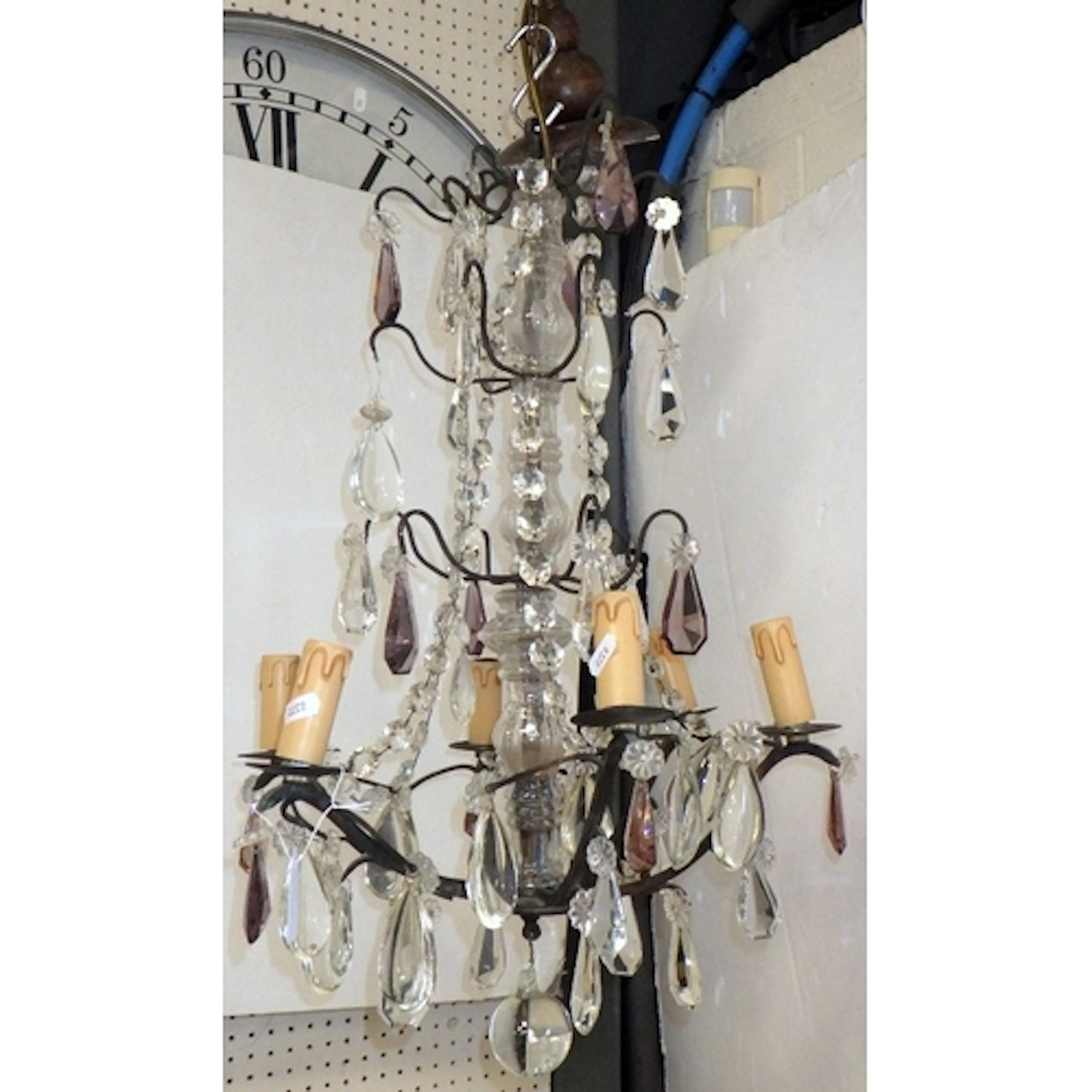 A French glass droplet chandelier
