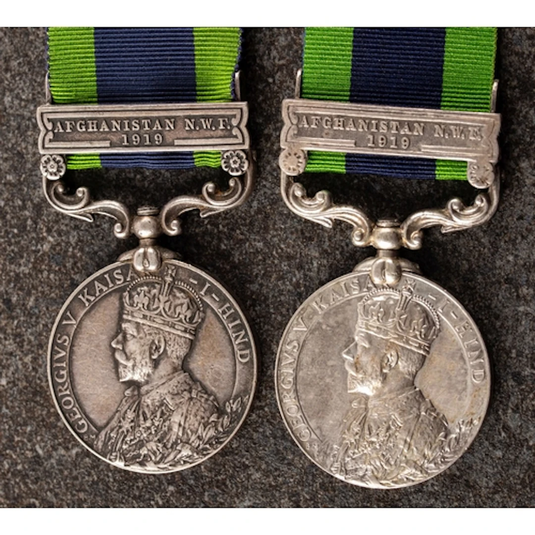 Two KGV India General Service Medals with Afghanistan NWF 19...