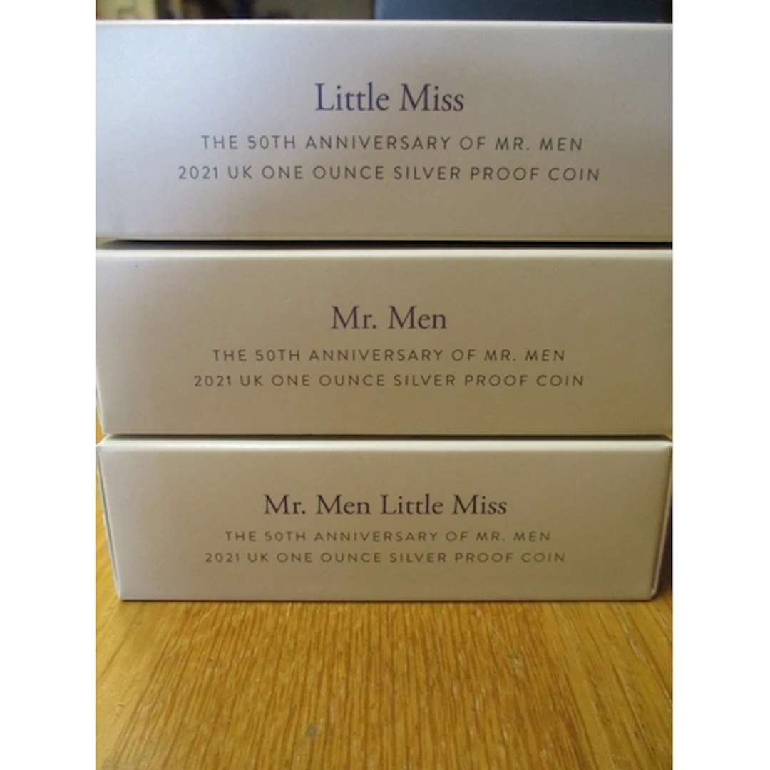 Mr Men collection of boxed silver proofs with 2021 1oz £2 'L...