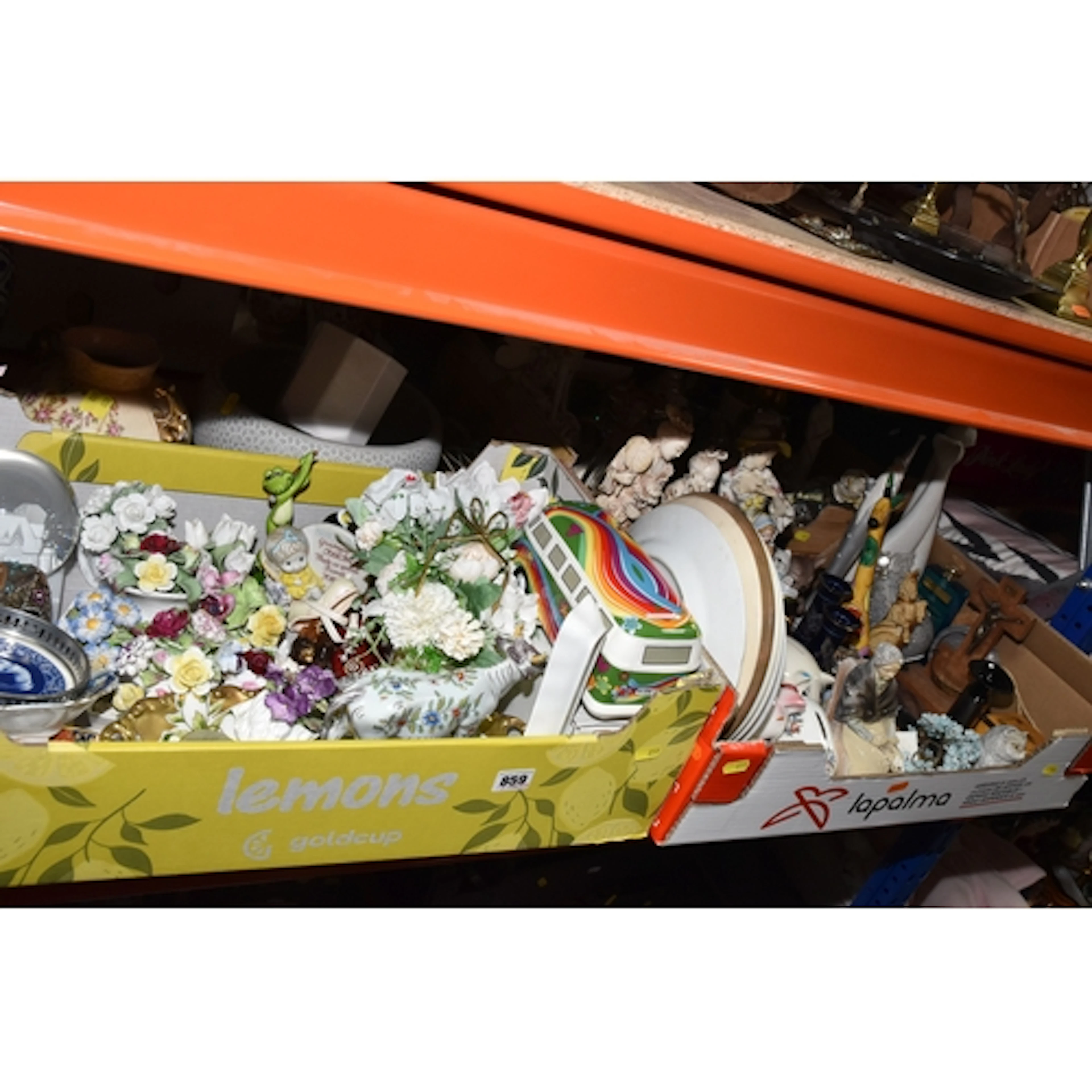 THREE BOXES AND LOOSE ORNAMENTS to include a quantity of cer...