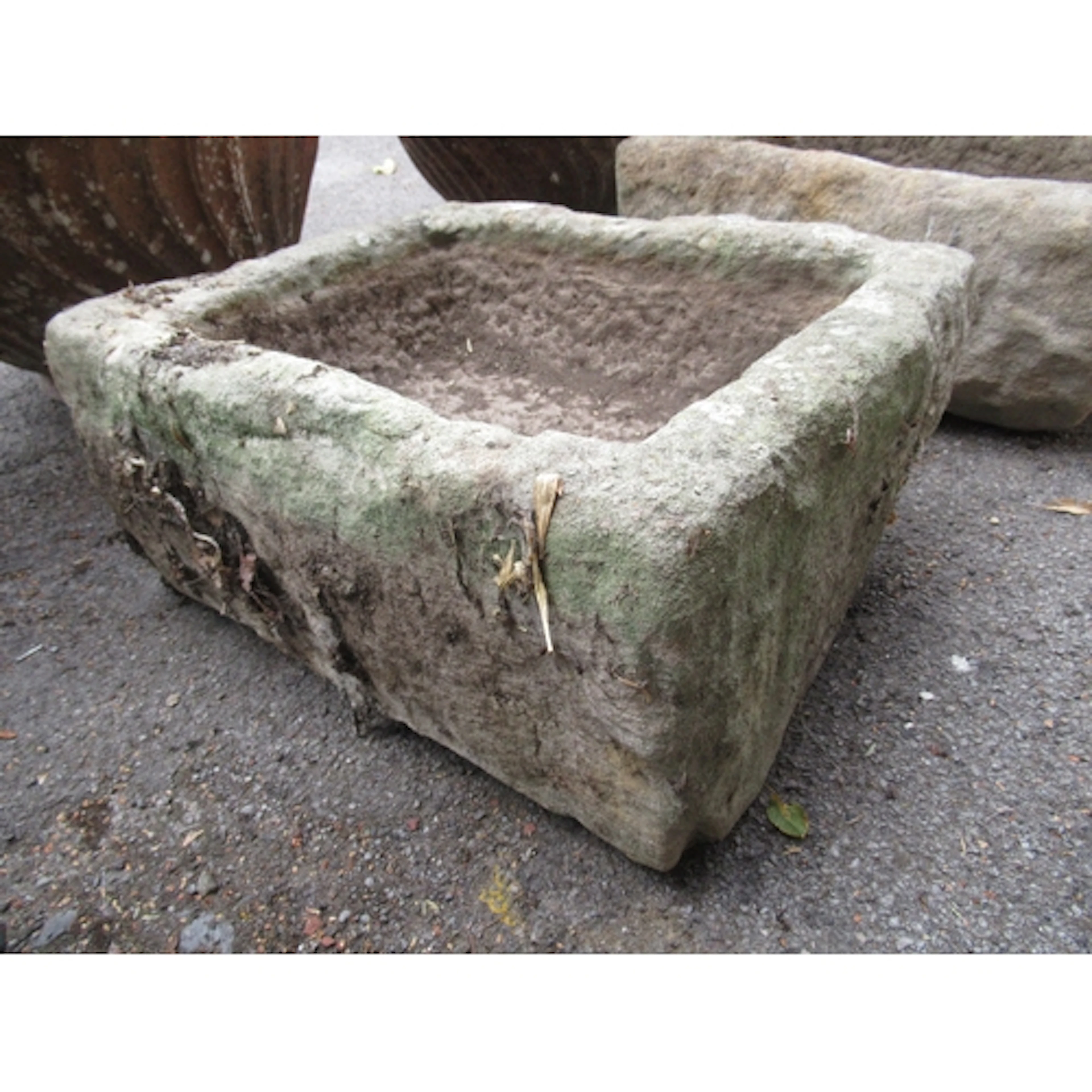 Antique rectangular stone planter, 58 x 48cm