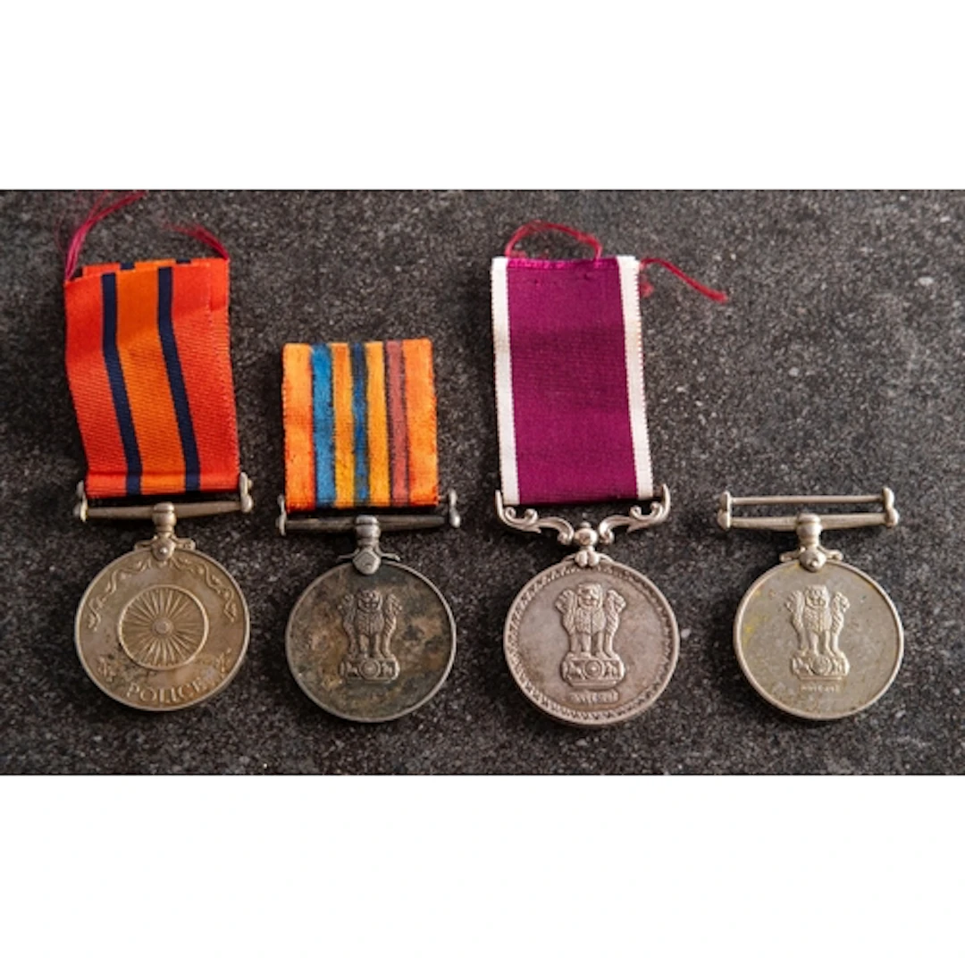 A group of two Indian Raksha medals, an Indian Police Indepe...