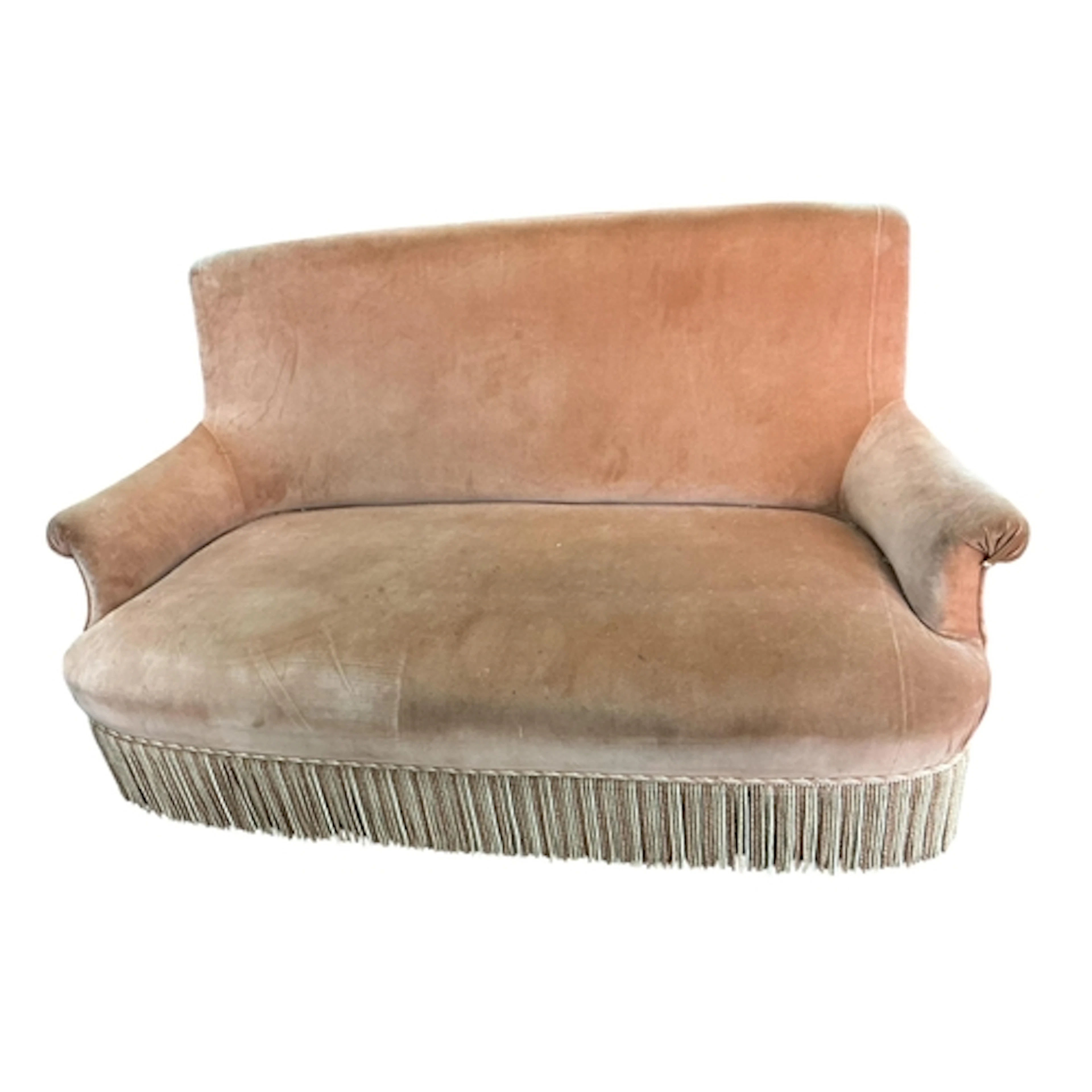 A Napoleon III upholstered settee, width 164cm, depth 70cm, ...
