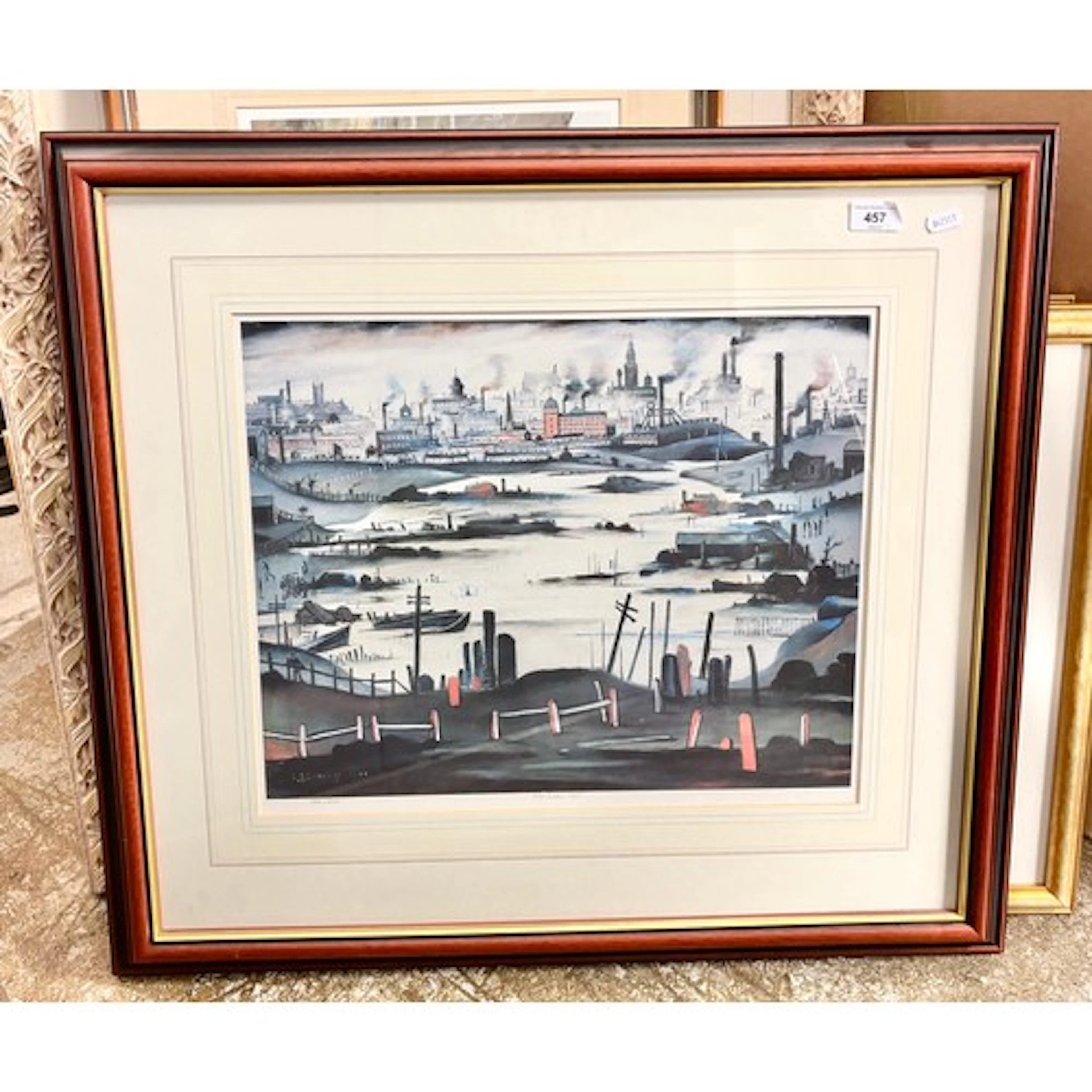 Five prints to include LS. Lowry 'The Lake' limited edition ...