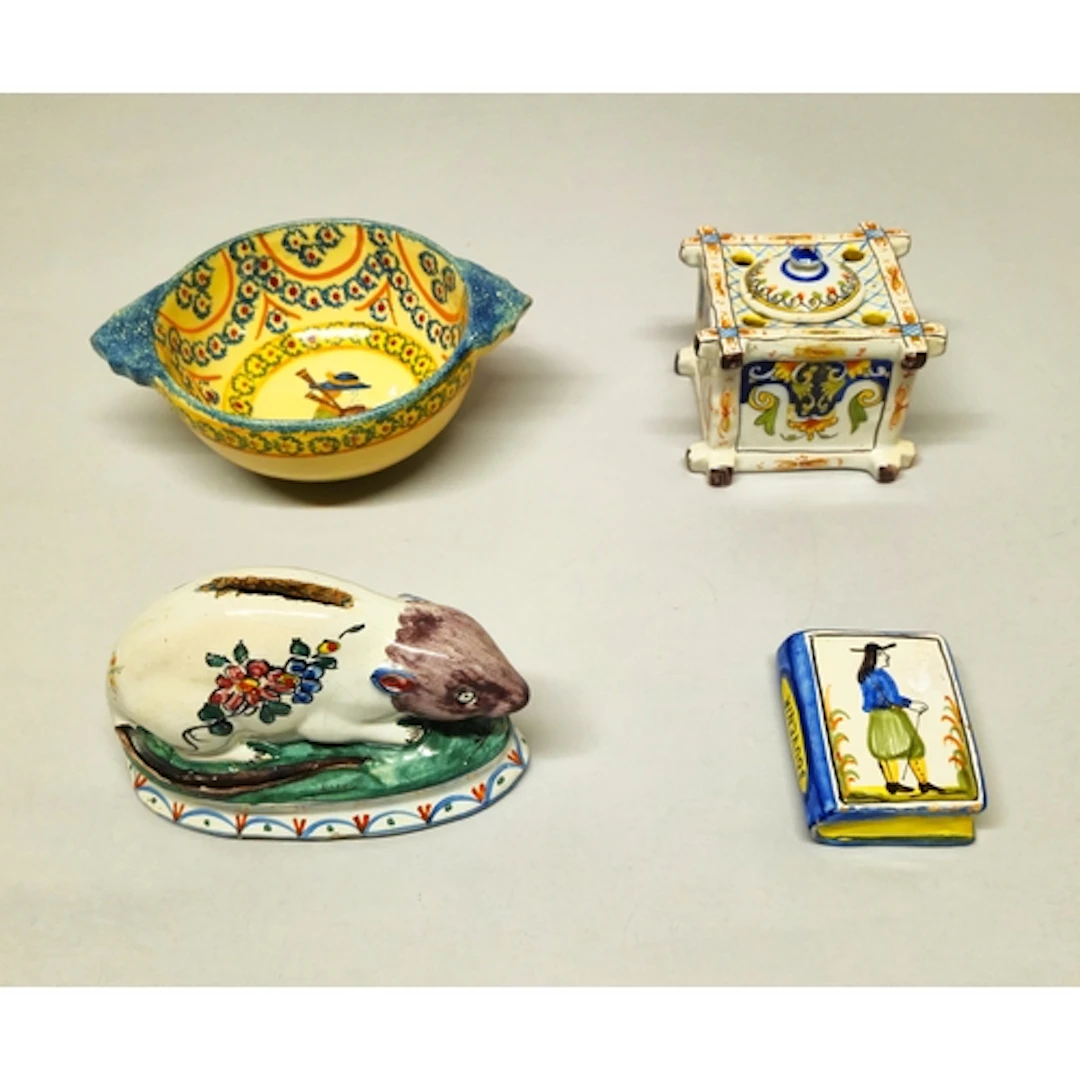 Group of French and 19th century pottery to include a faienc...