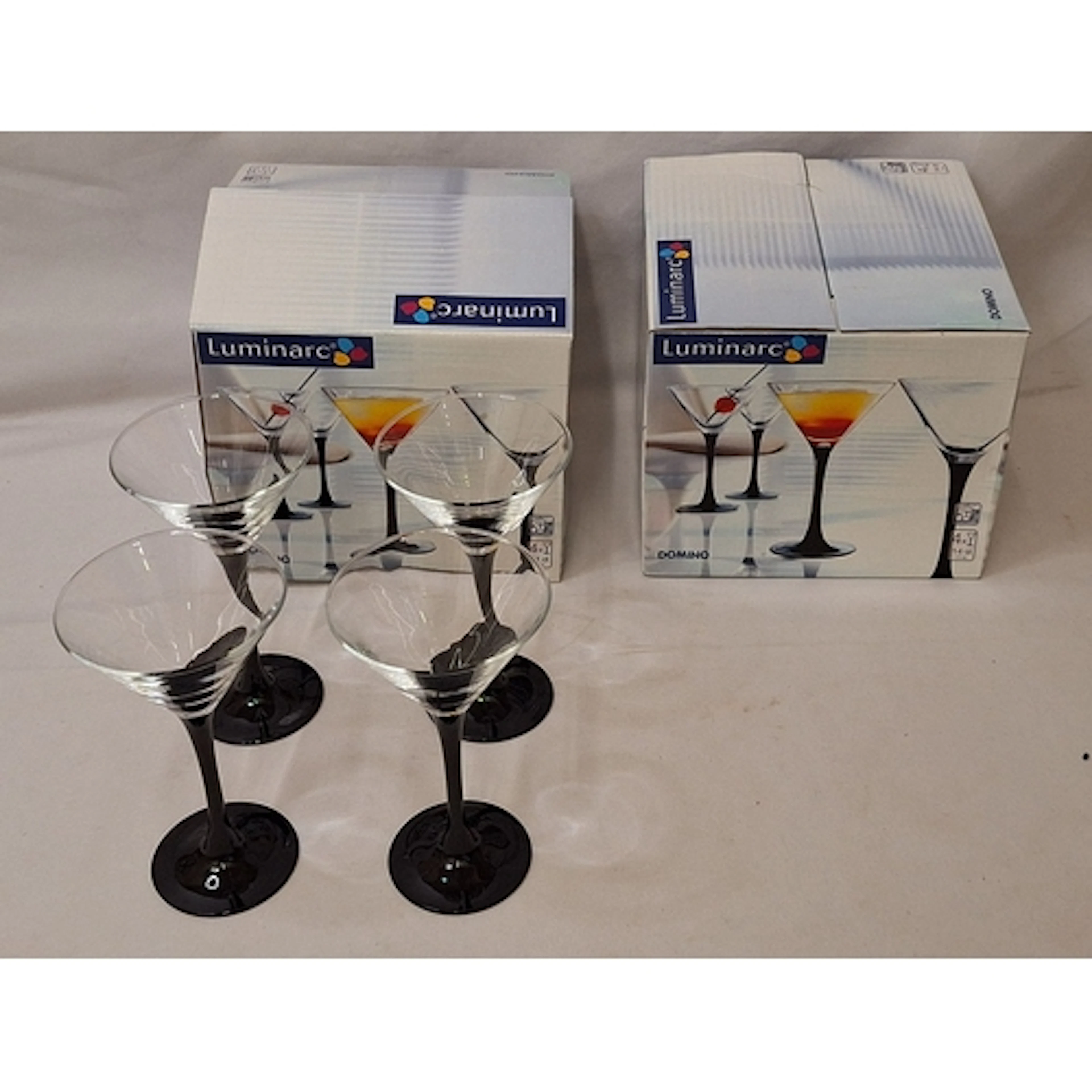Boxed As New Luminarc Domino Cocktail/Martini Glasses