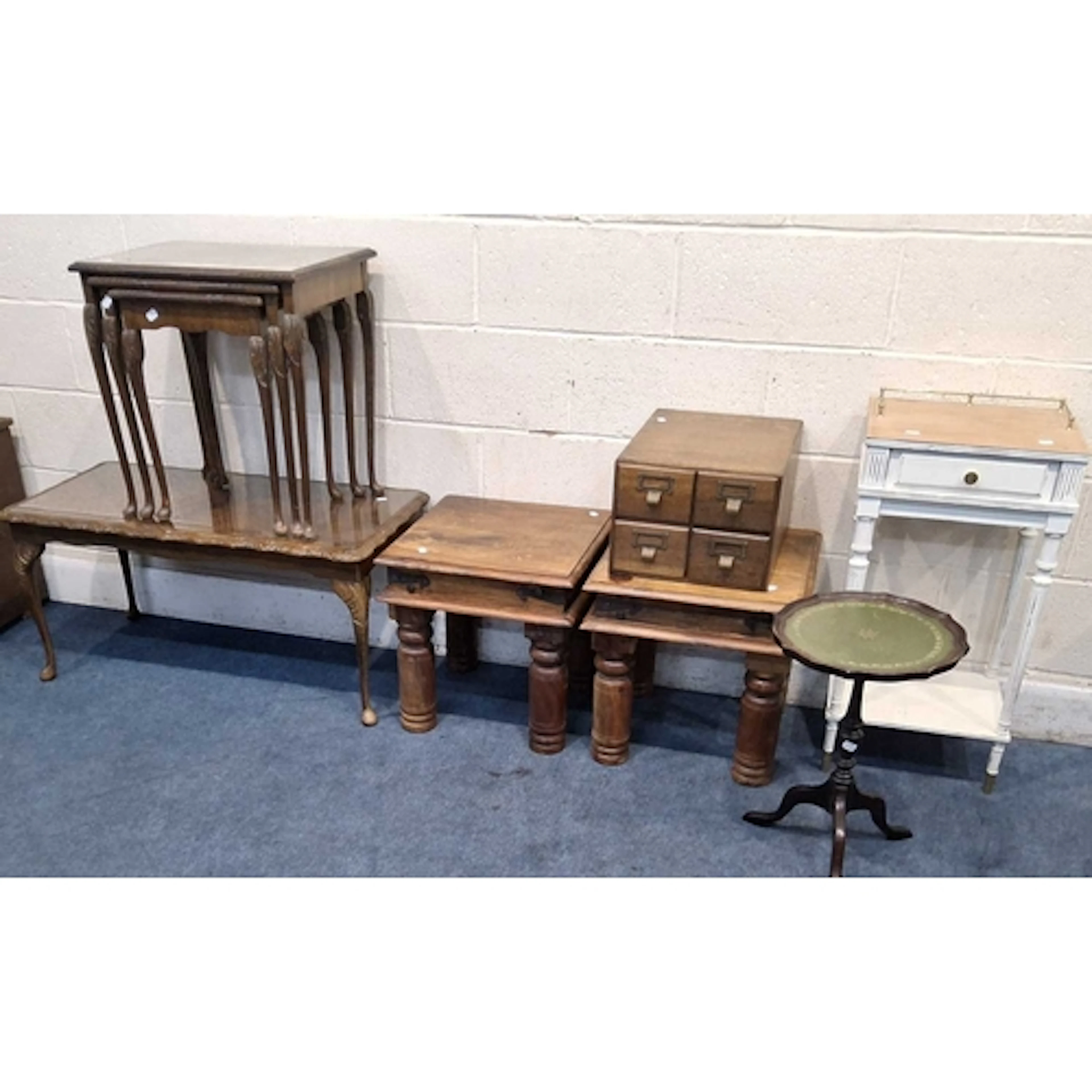 A SELECTION OF OCCASIONAL FURNITURE, to include a walnut cof...