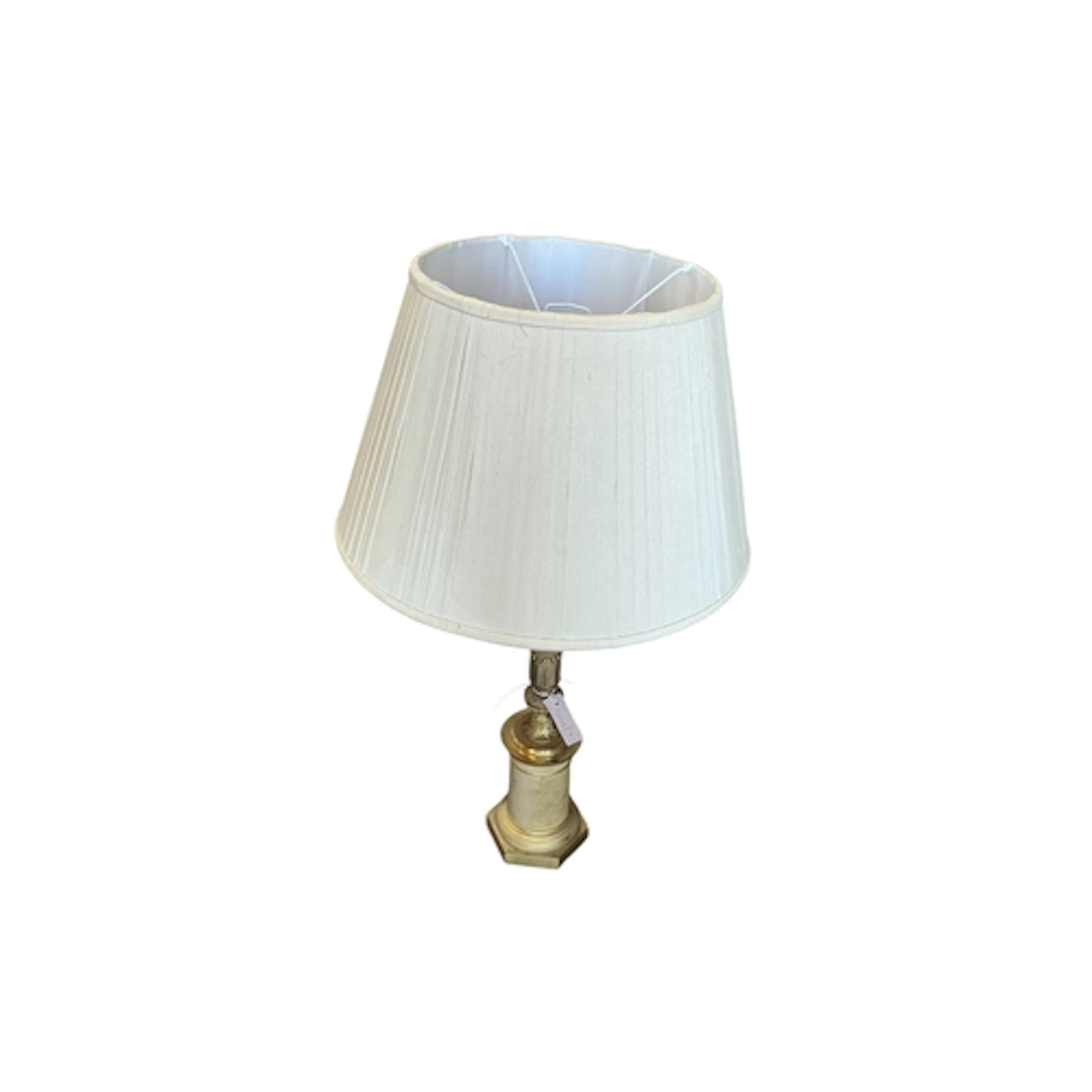 An Empire style brass table lamp, height 84cm