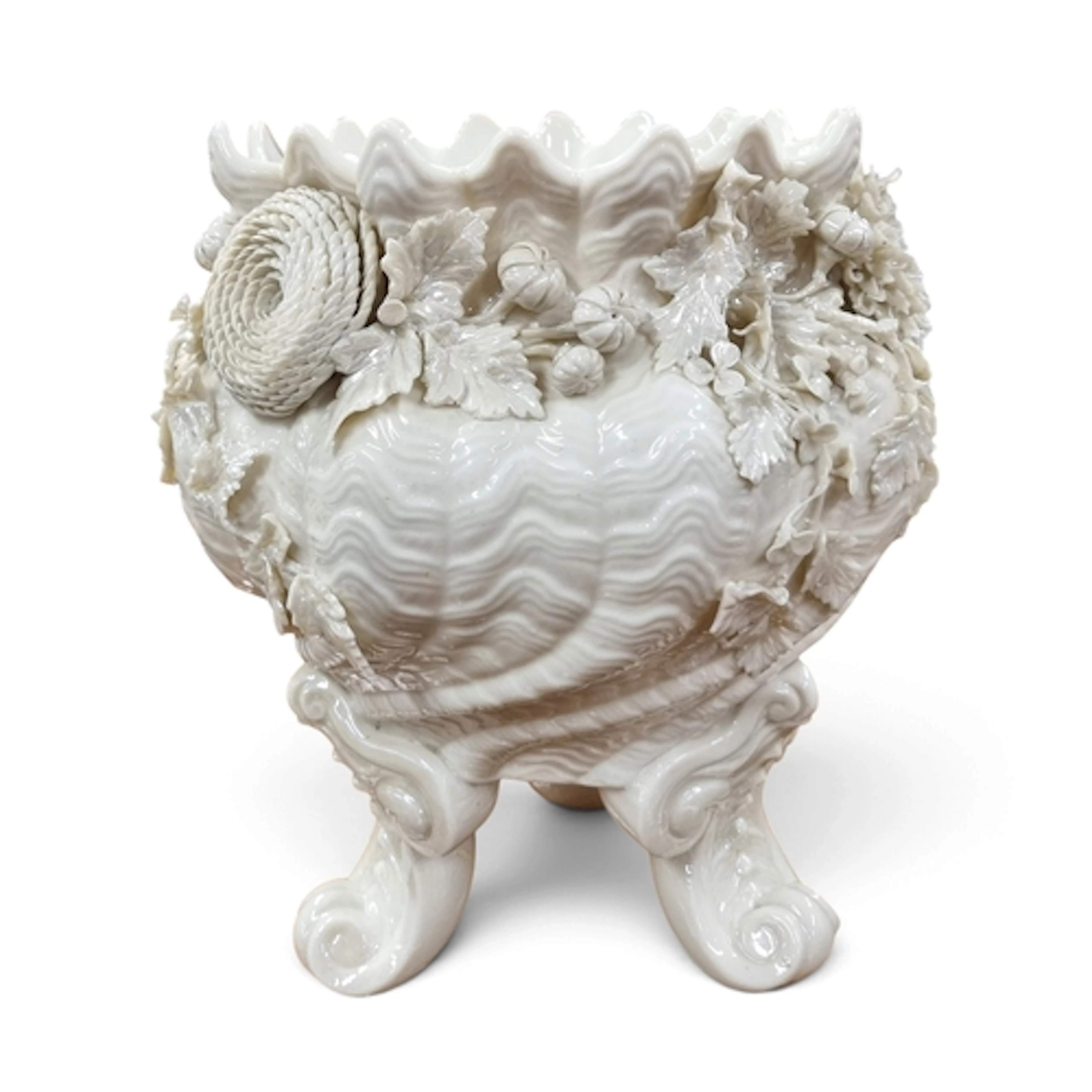 A good second Period Belleek Centre Bowl. D 23 x H 27 cm app...