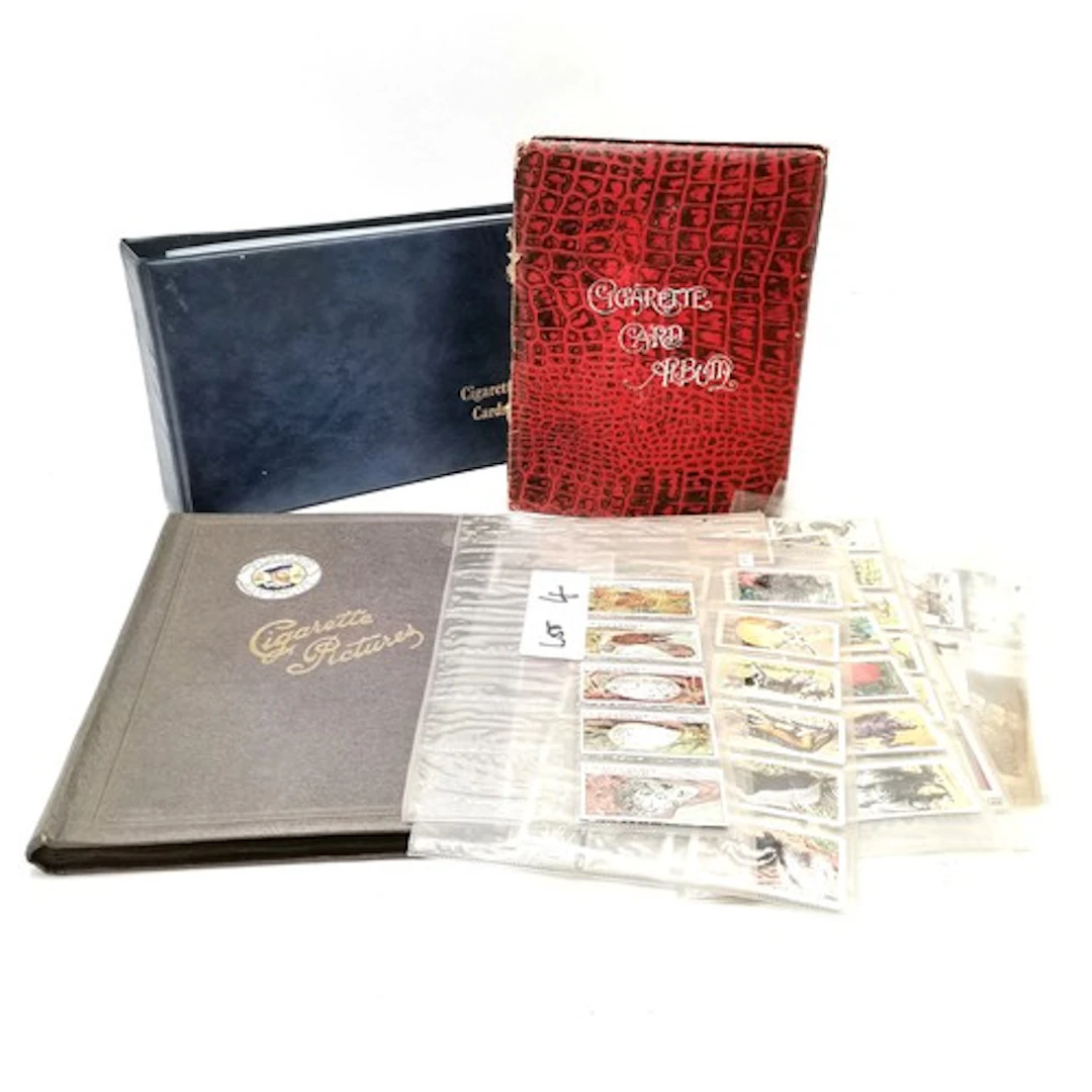 Qty of cigarette card / trade card odds in 3 albums + in pag...