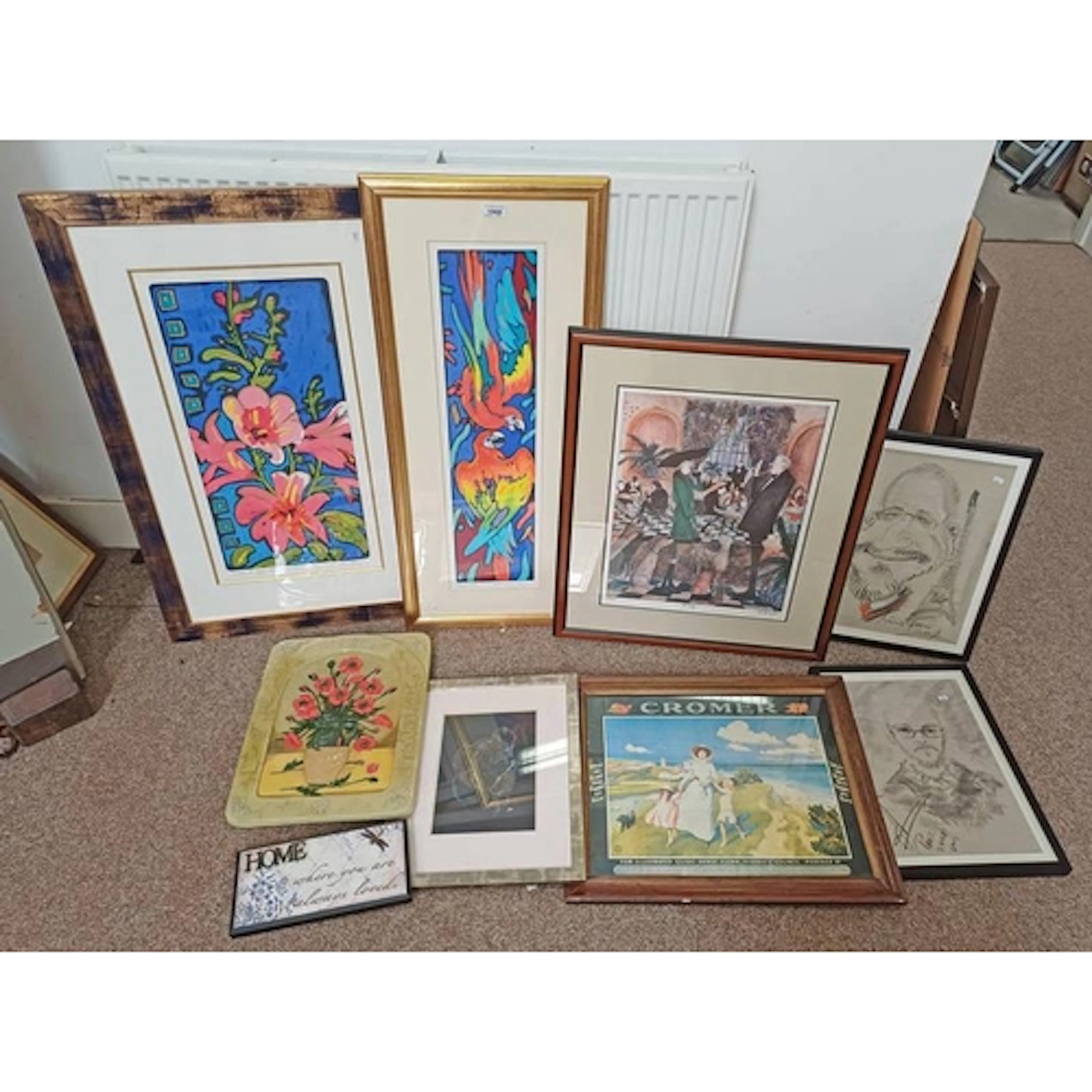 2 FRAMED PRINTS AFTER SIMON BULL, SKY OF LOVE AND LISTEN TO ...