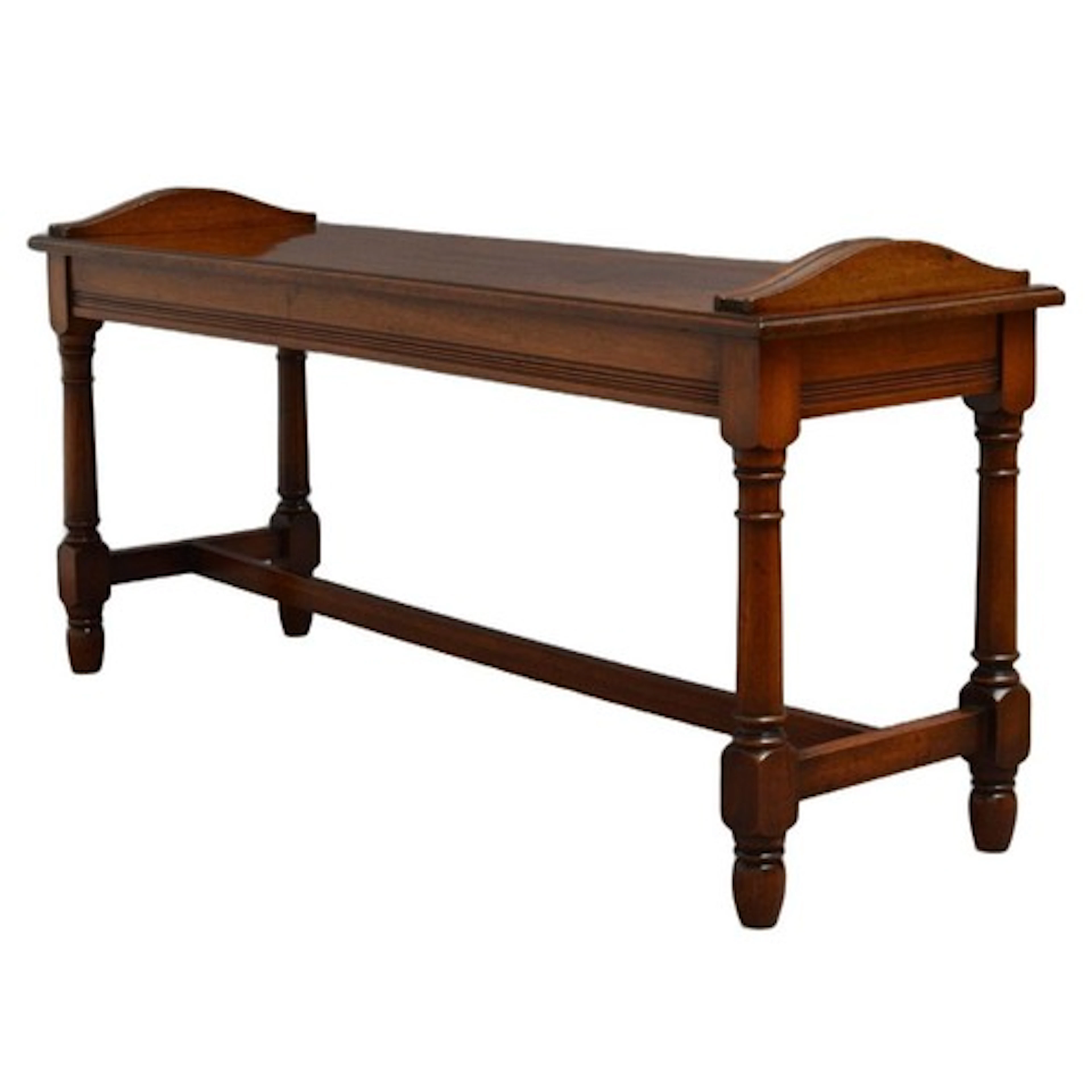 Fine quality Late Victorian / Edwardian walnut hall bench, h...