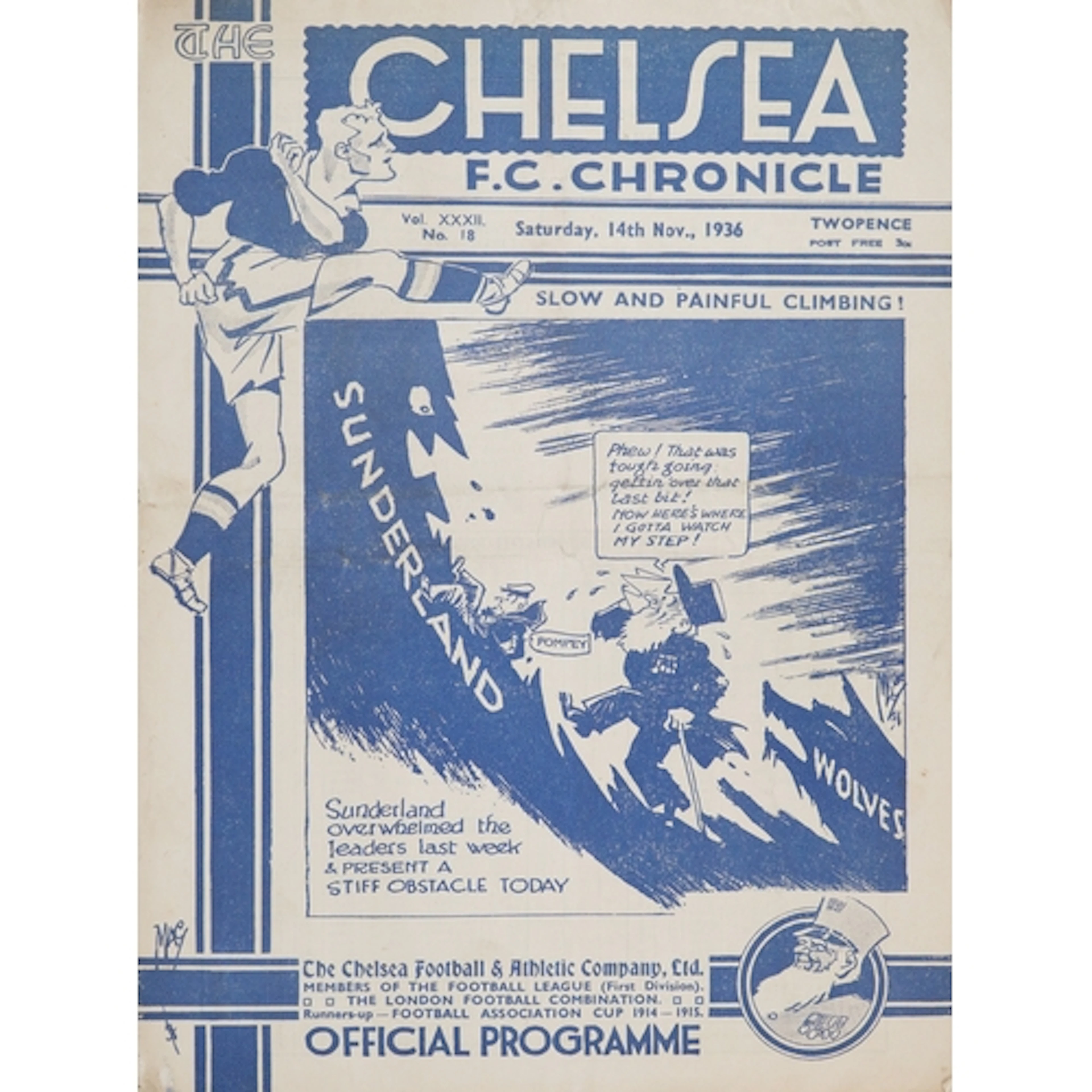 Chelsea F.C. Chronicle official football programme - Slow an...