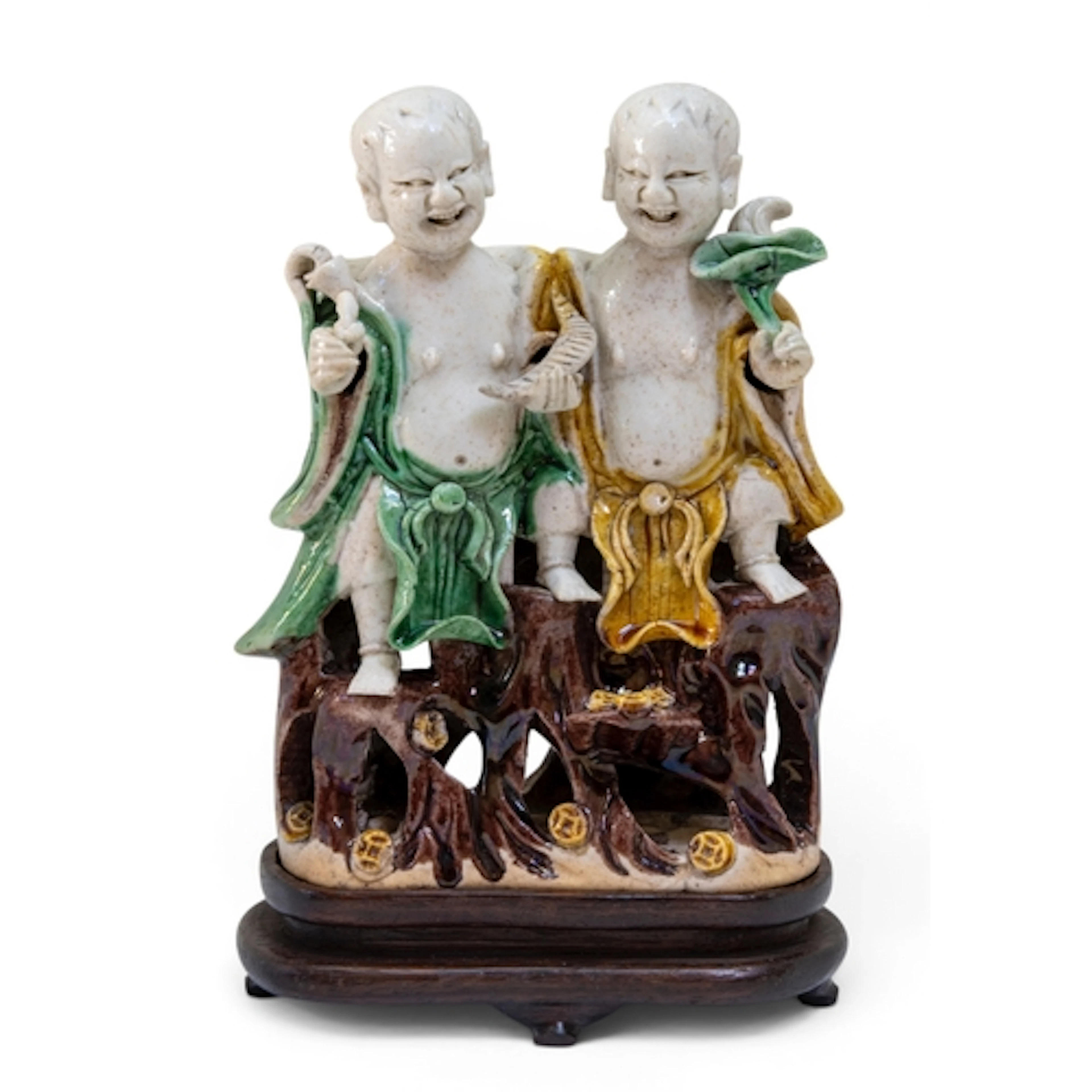 A FINE CHINESE FAMILLE VERTE BISCUIT PORCELAIN GROUP OF THE ...