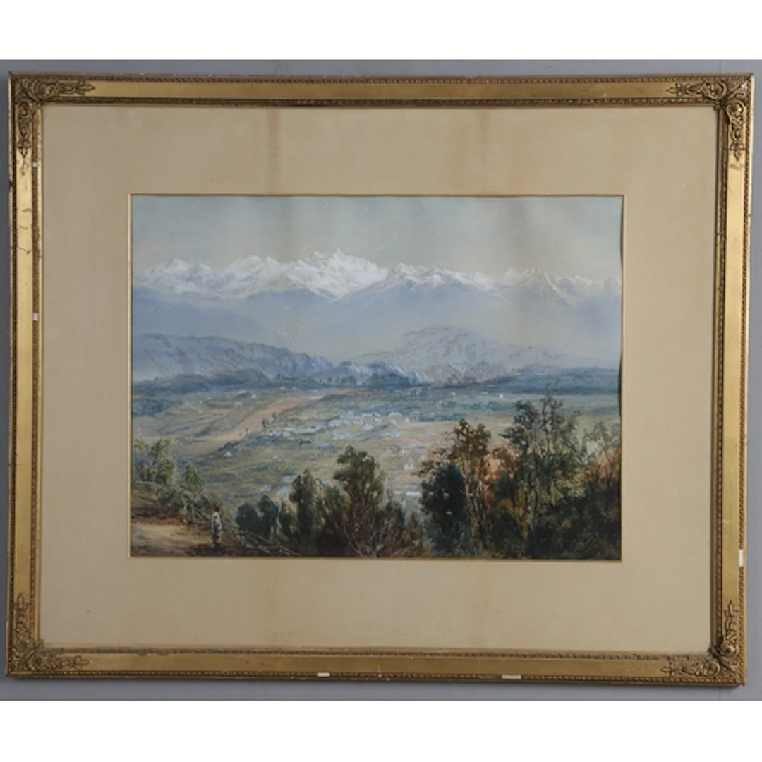 BRITISH SCHOOL CIRCA 1880. A VIEW OF KANCHENJUNGA FROM DARJE...